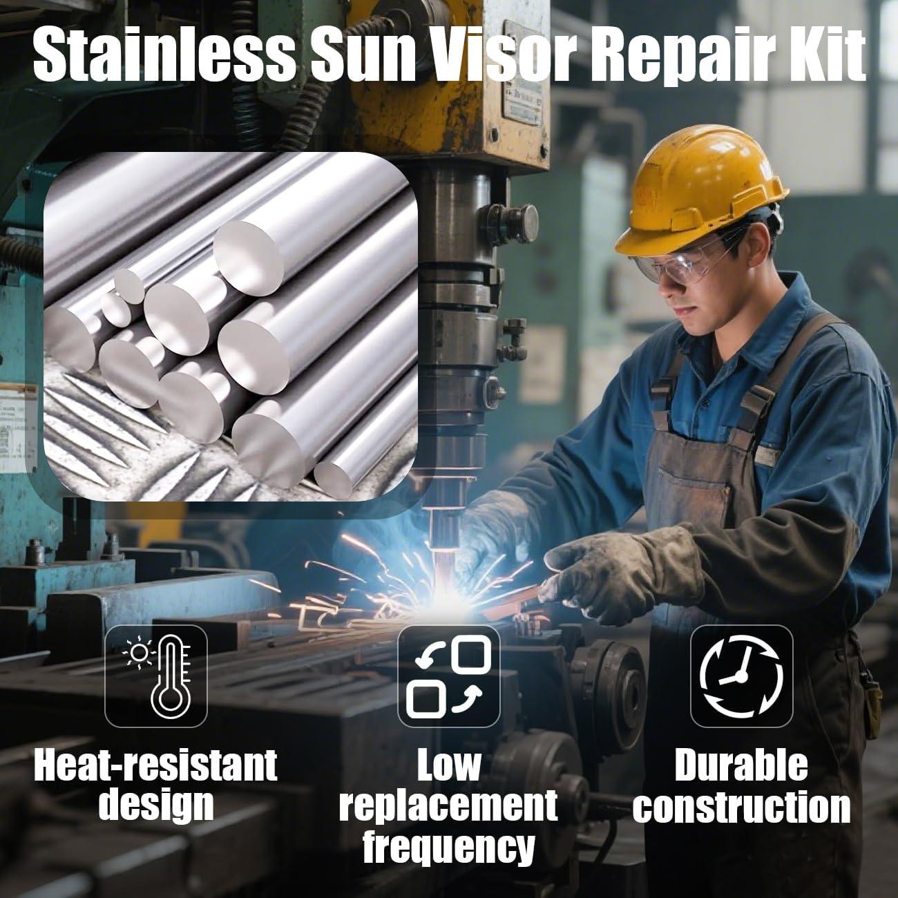 Kit de Reparación de Visera Solar Acero Inoxidable SWLOR Jeep Wrangler JK JKU 2007-2017