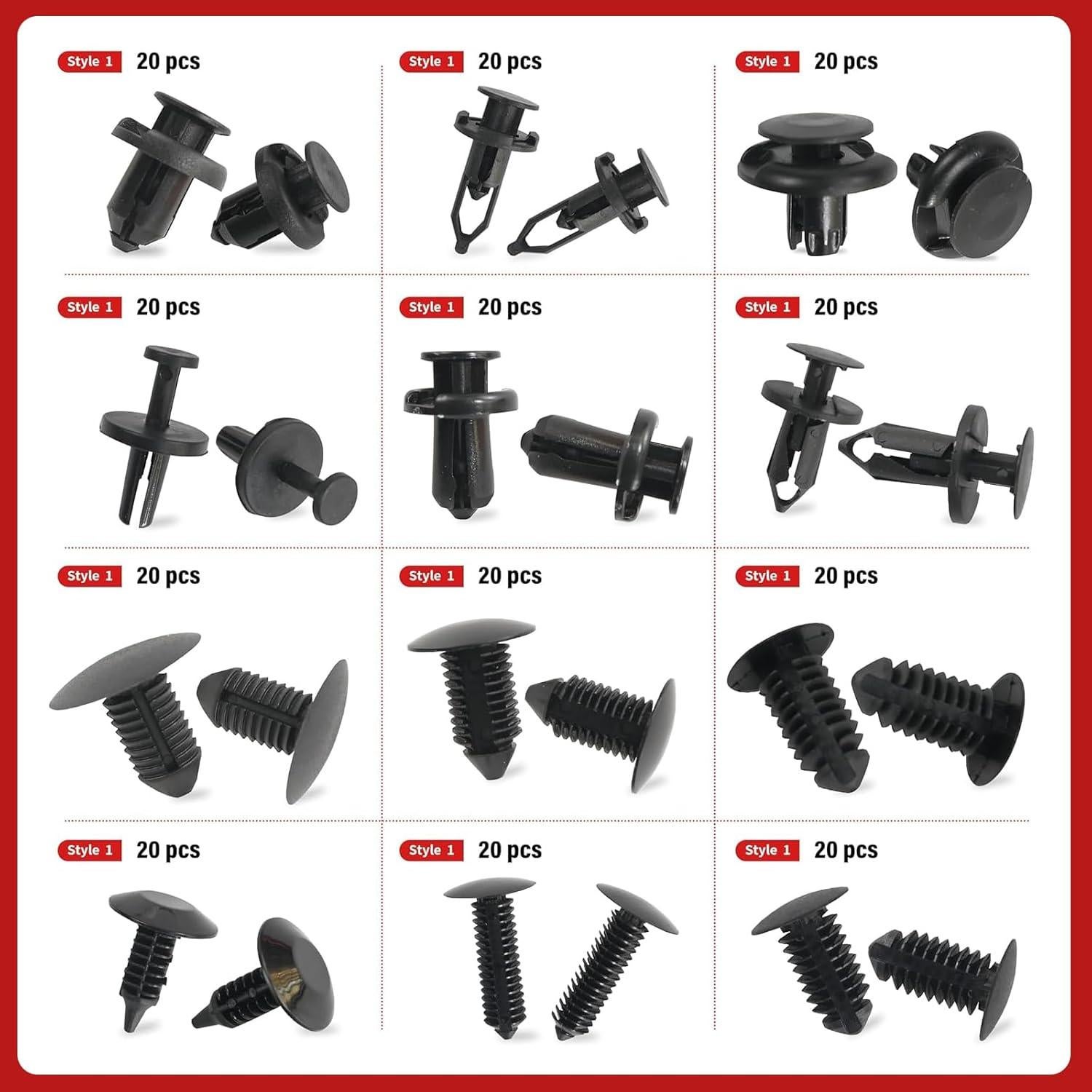 Kit de Clips de Retención para Parachoques Laite 240 Piezas