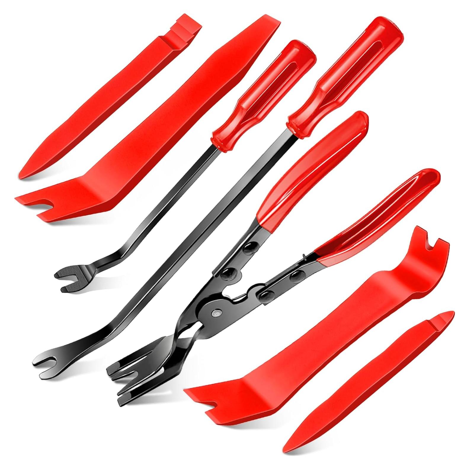 Kit de herramientas para quitar molduras Doaho 7 piezas rojo