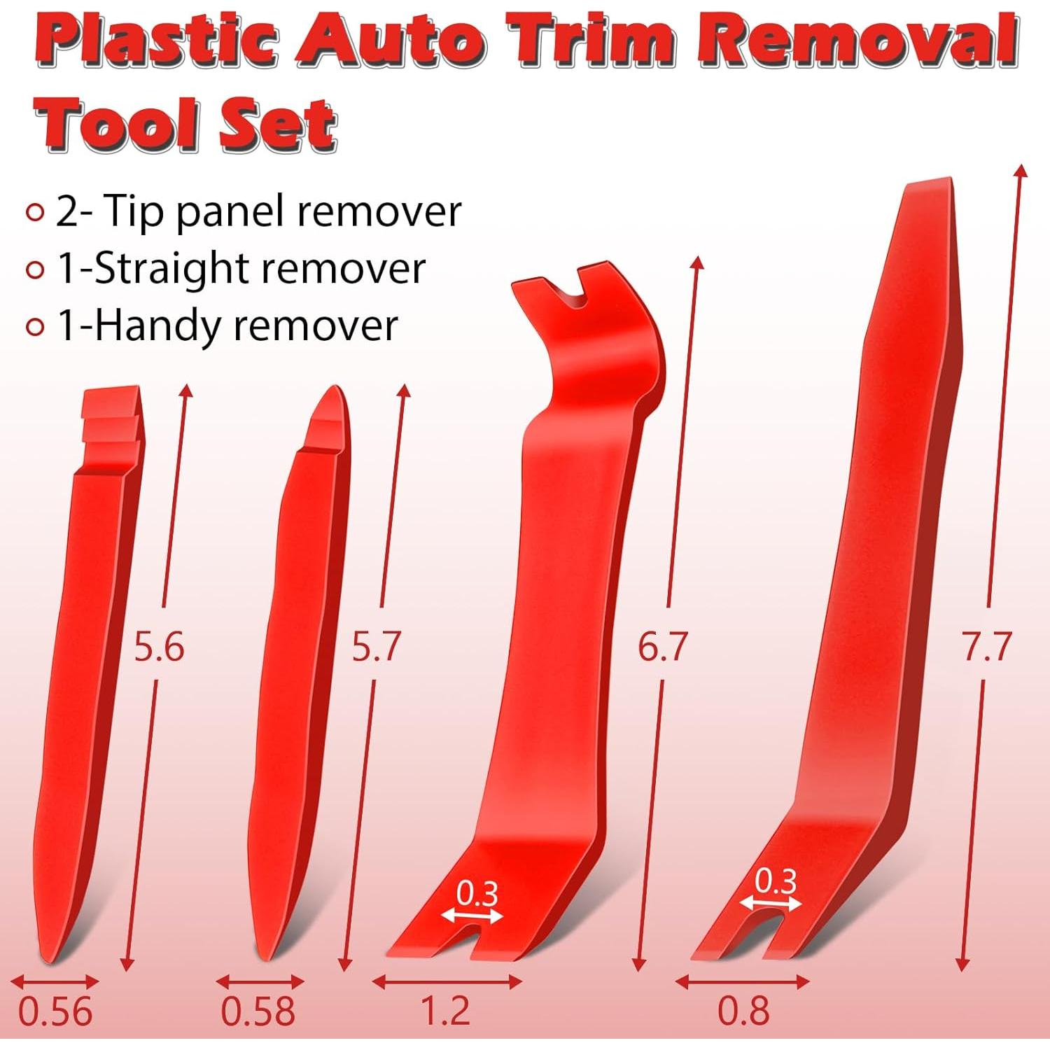 Kit de herramientas para quitar molduras Doaho 7 piezas rojo