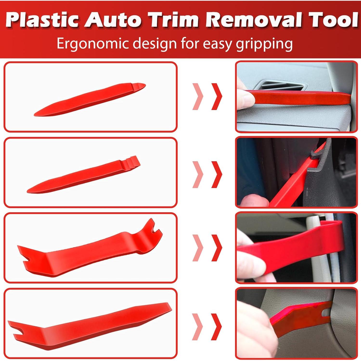 Kit de herramientas para quitar molduras Doaho 7 piezas rojo