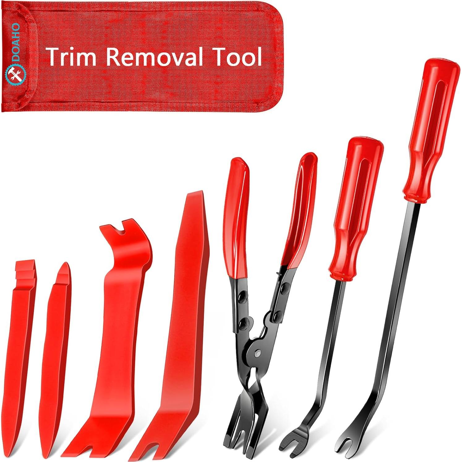 Kit de herramientas para quitar molduras Doaho 7 piezas rojo