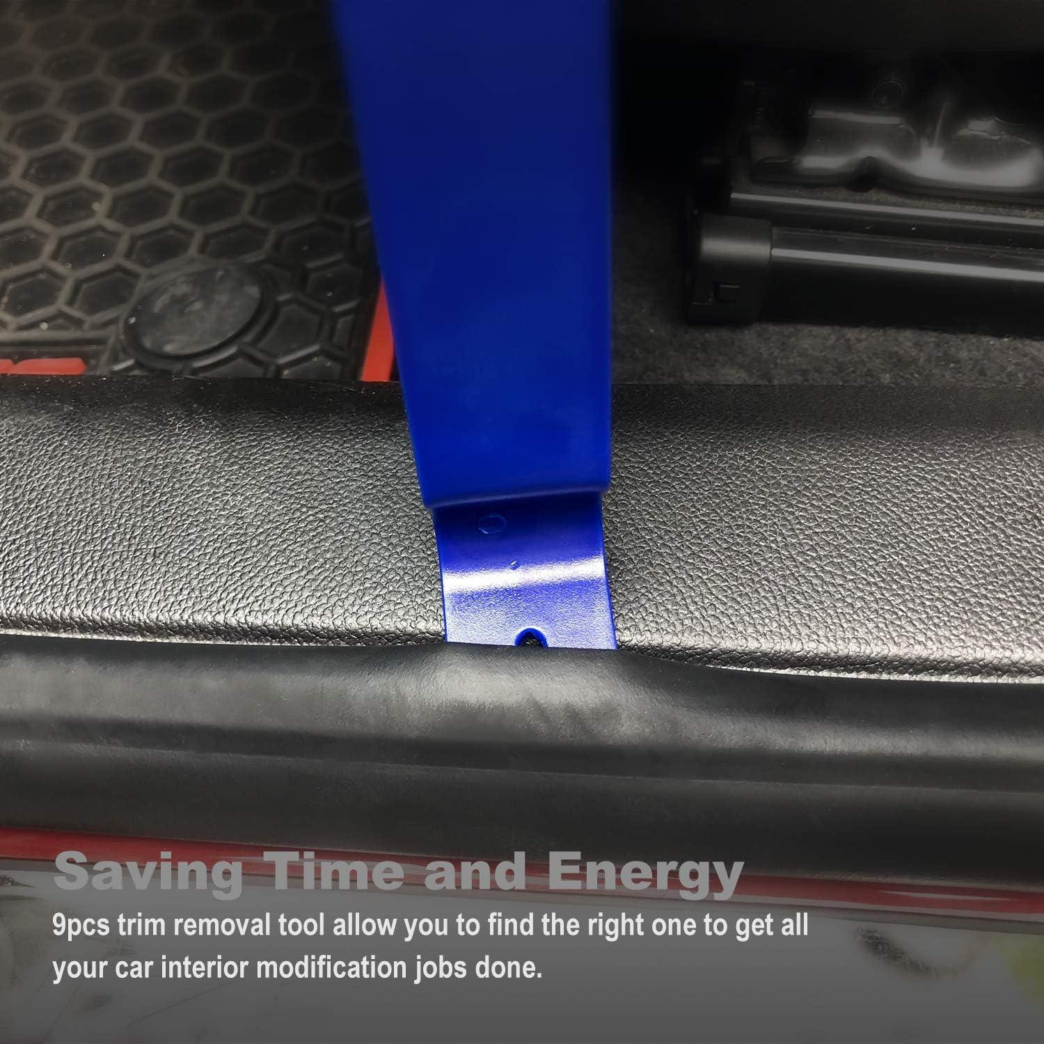 Juego de herramientas para quitar molduras GLK 9 piezas azul