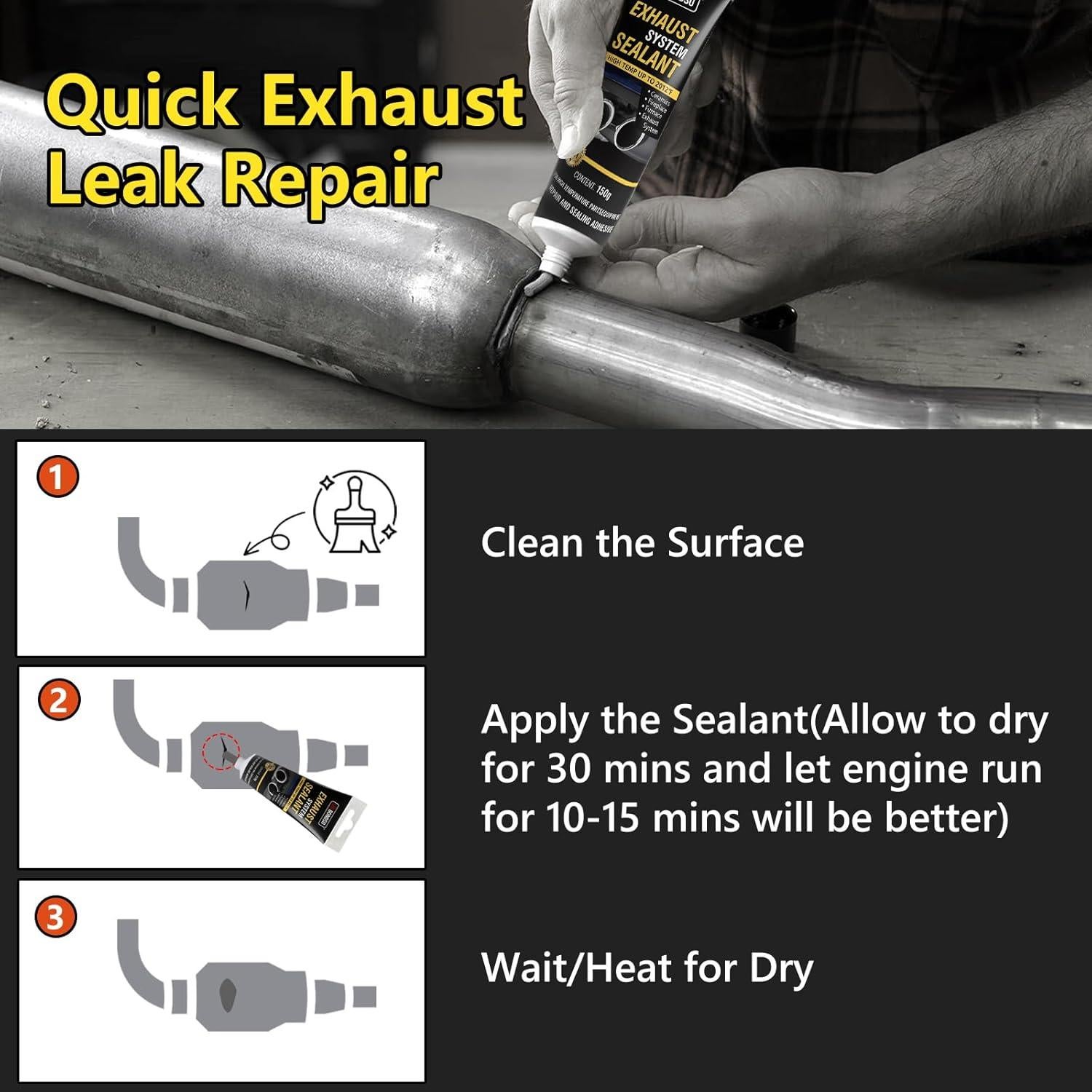 Kit de Reparación de Escape LOCBONDSO 150 g Resistente al Calor