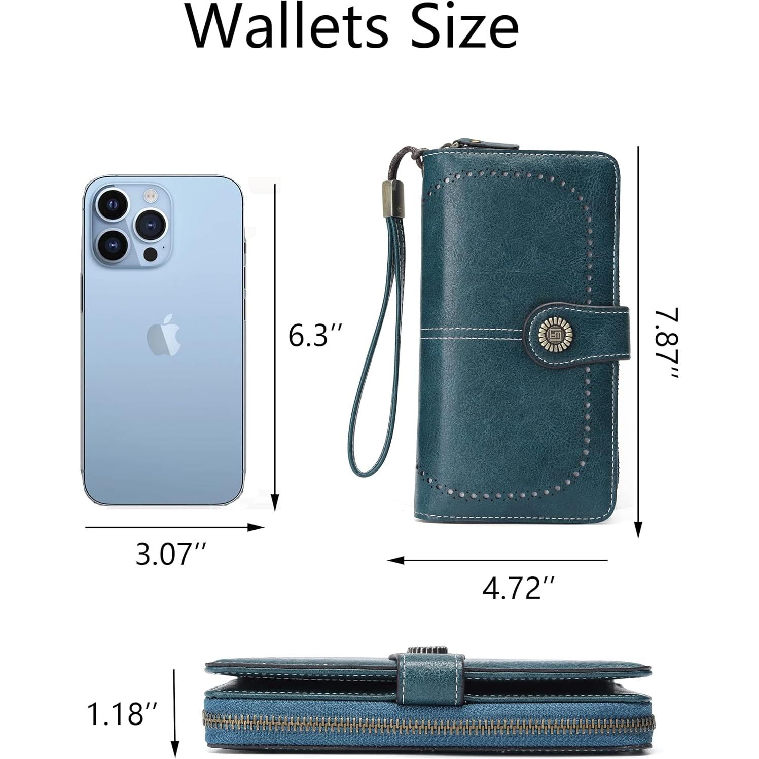 Cartera de Mujer JJUQ Azul Pavo Real con Muñequera