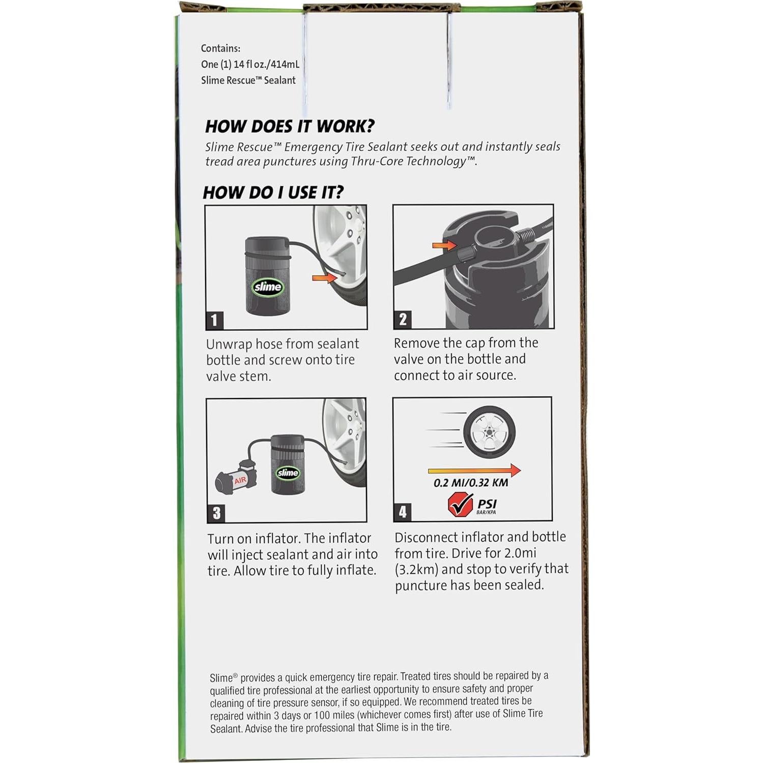 Sellador de Neumáticos de Emergencia Slime 10188 400ml Ecológico