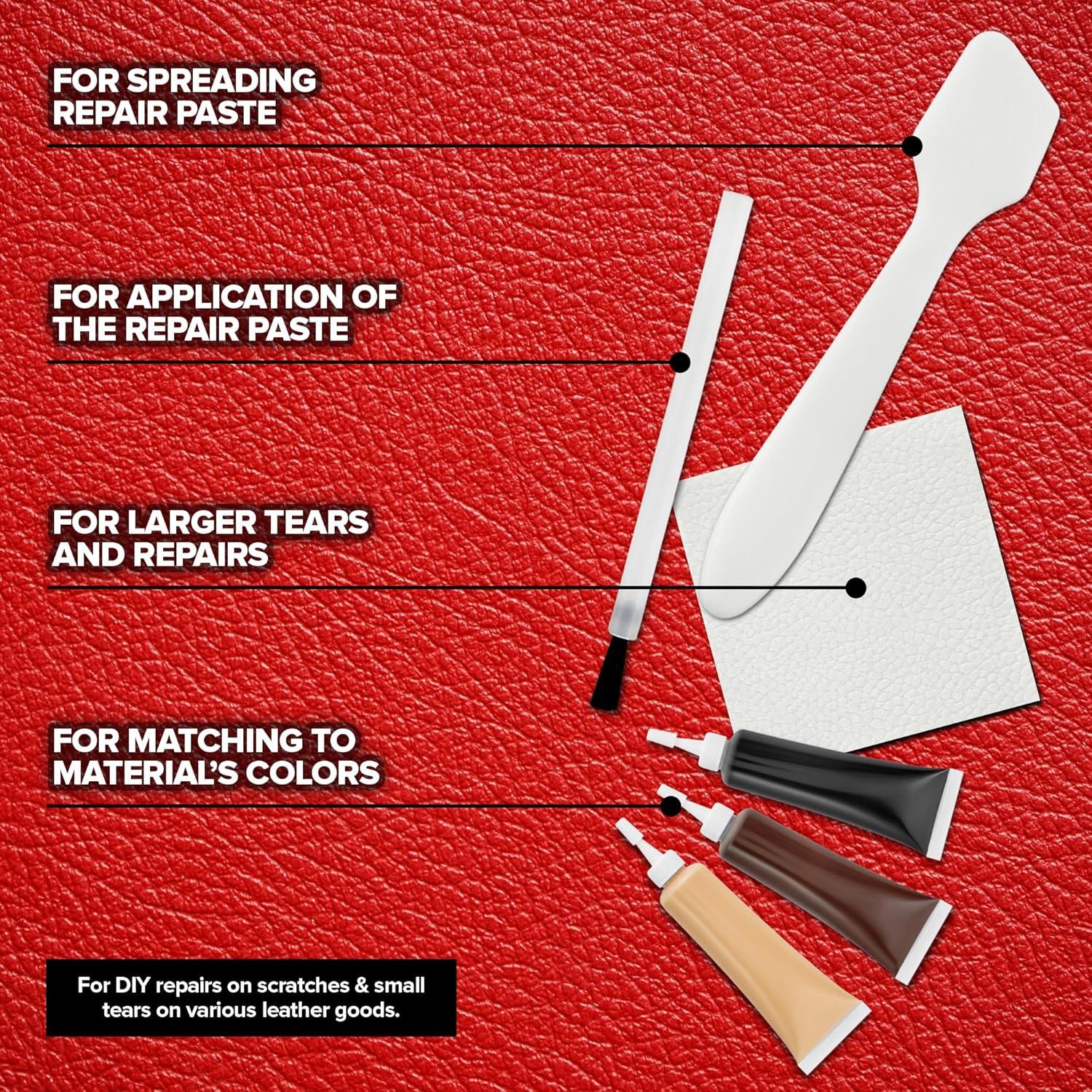 Kit de Reparación de Cuero y Vinilo Stock Your Home - 10 Tubos