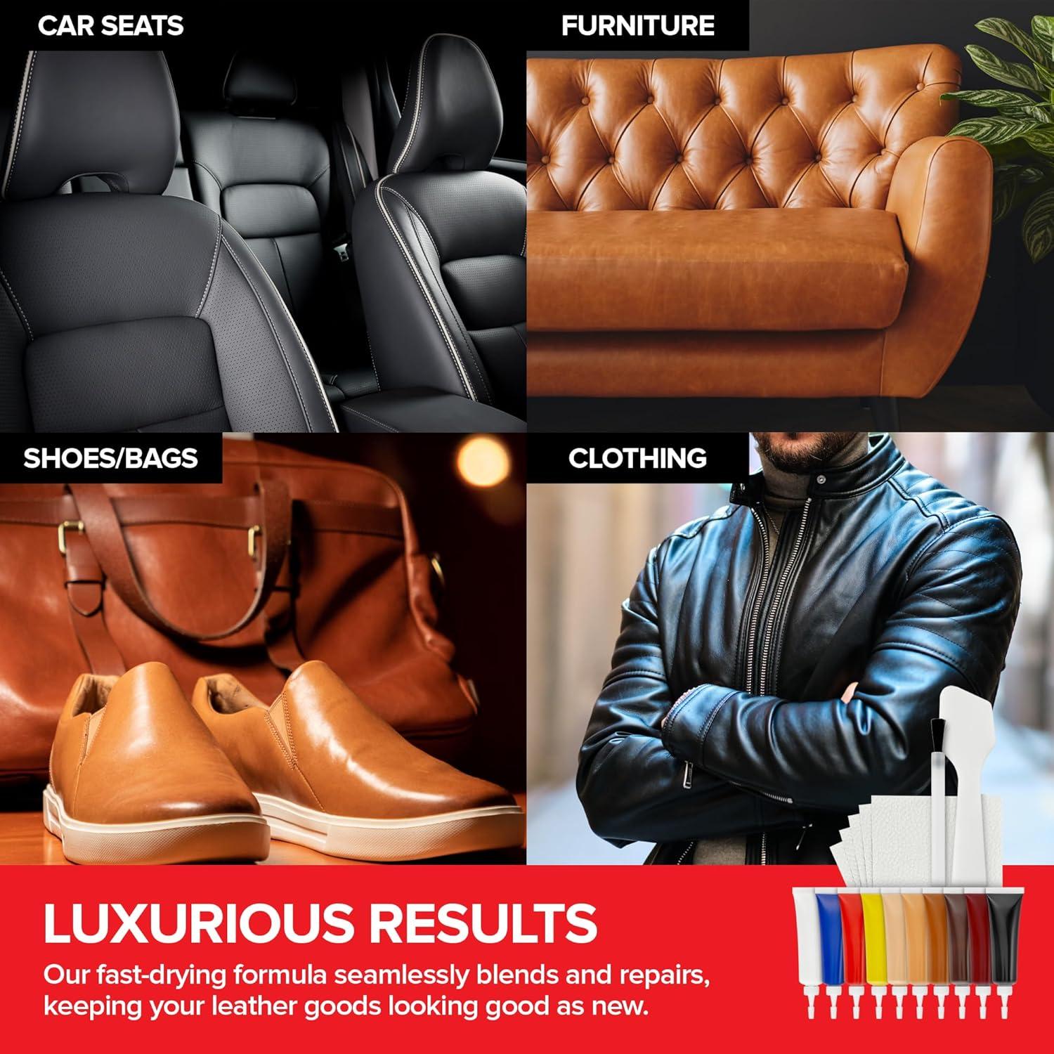 Kit de Reparación de Cuero y Vinilo Stock Your Home - 10 Tubos