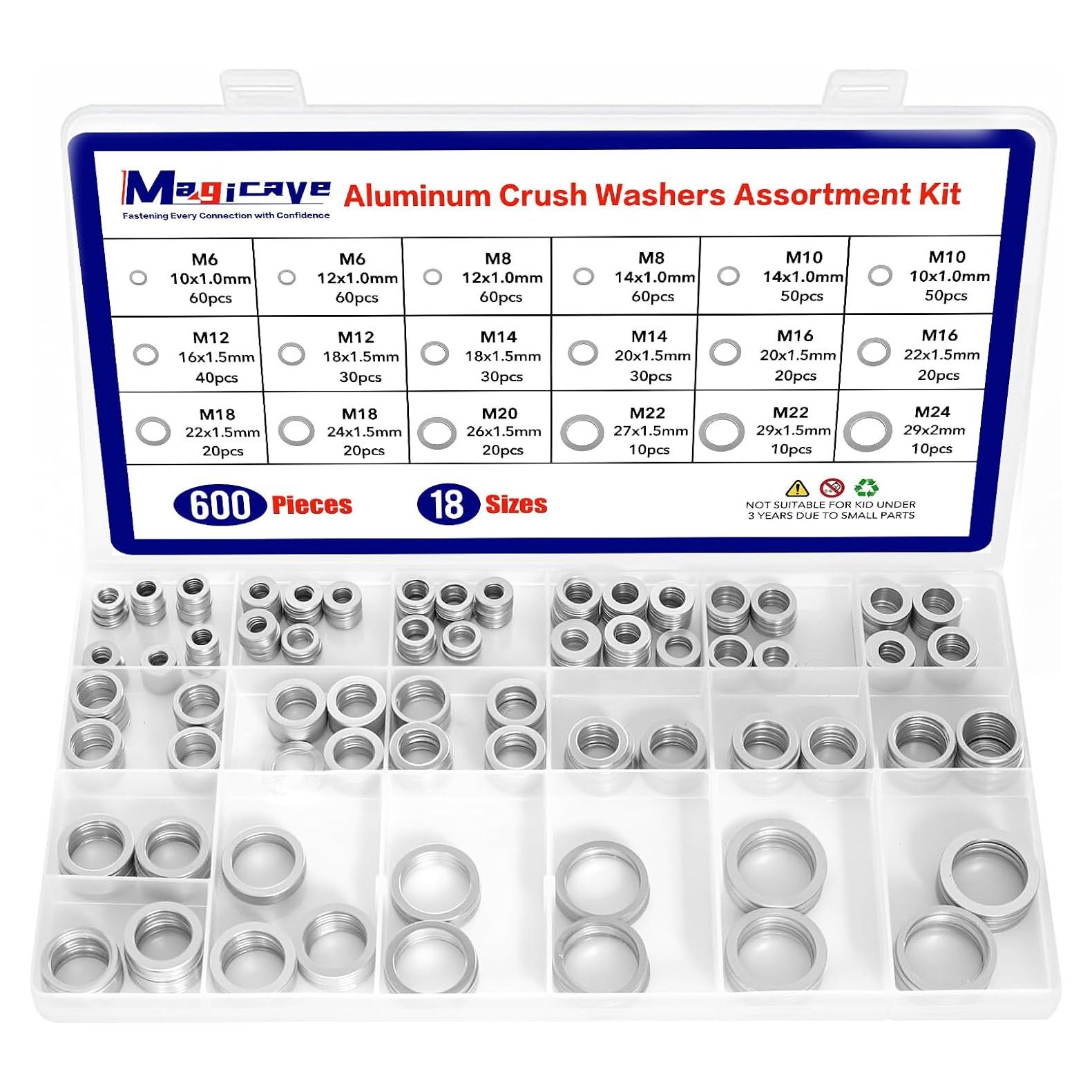 Kit de Arandelas de Aluminio Magicave 600 Pcs M6 a M24