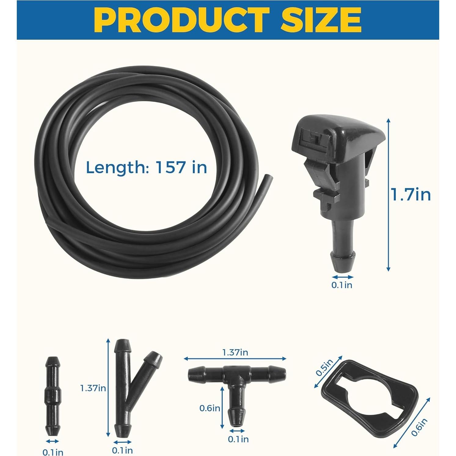Kit de Manguera de Lavado de Parabrisas UBOG 22 Piezas 3.96m