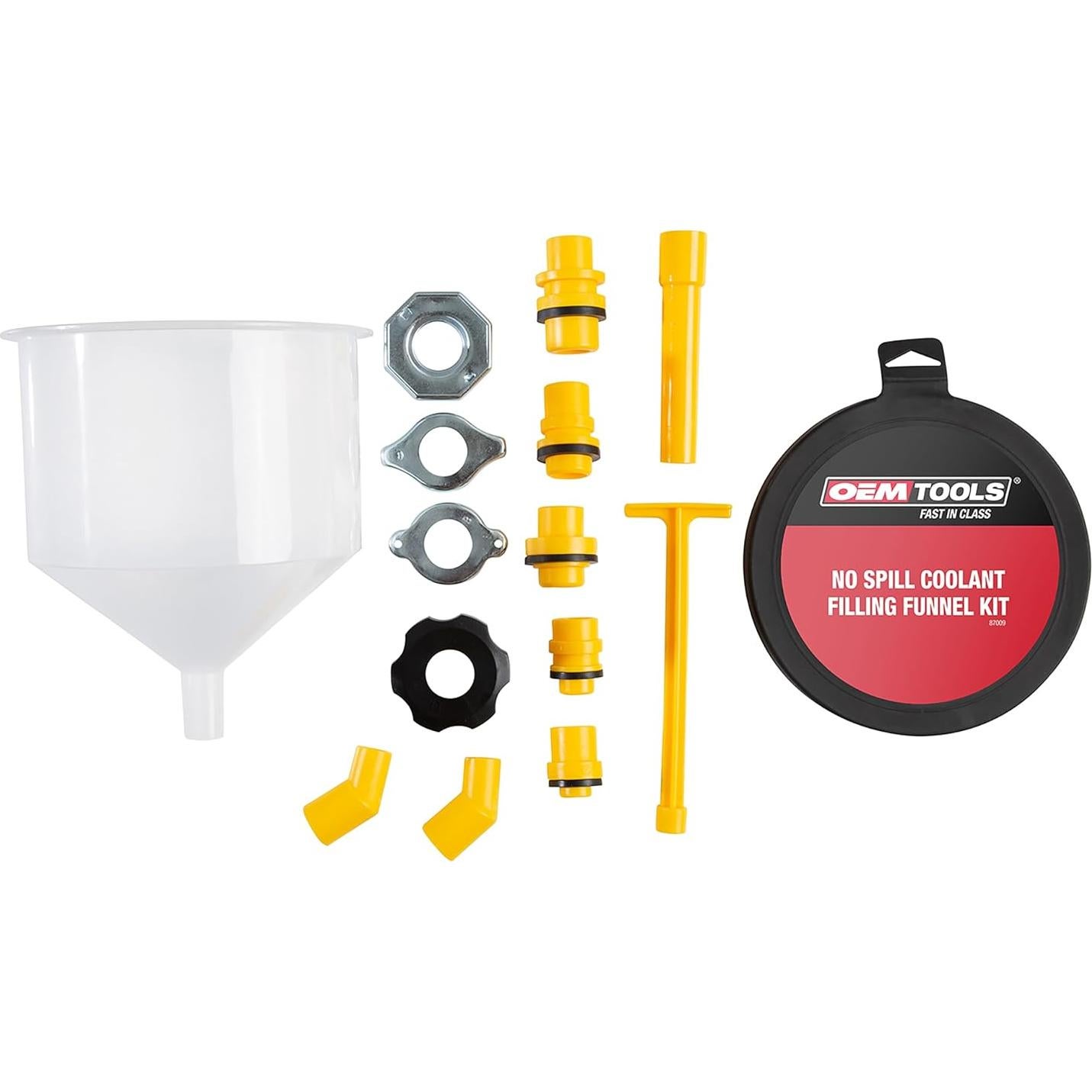 Kit de embudo de refrigerante sin derrames OEMTOOLS 15 piezas