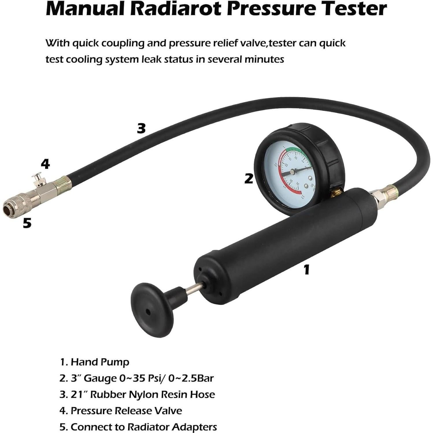 Kit de Prueba de Presión de Refrigerante DKwoeshg con Adaptadores