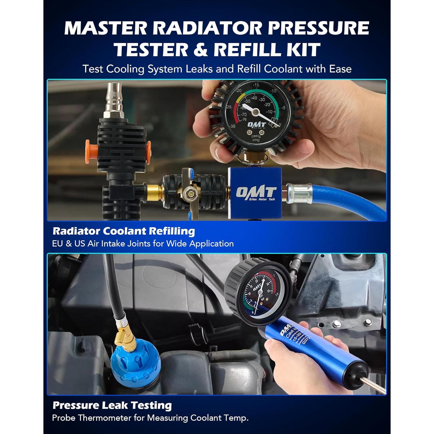 Kit de Prueba de Presión de Refrigerante Orion Motor Tech 31 Piezas