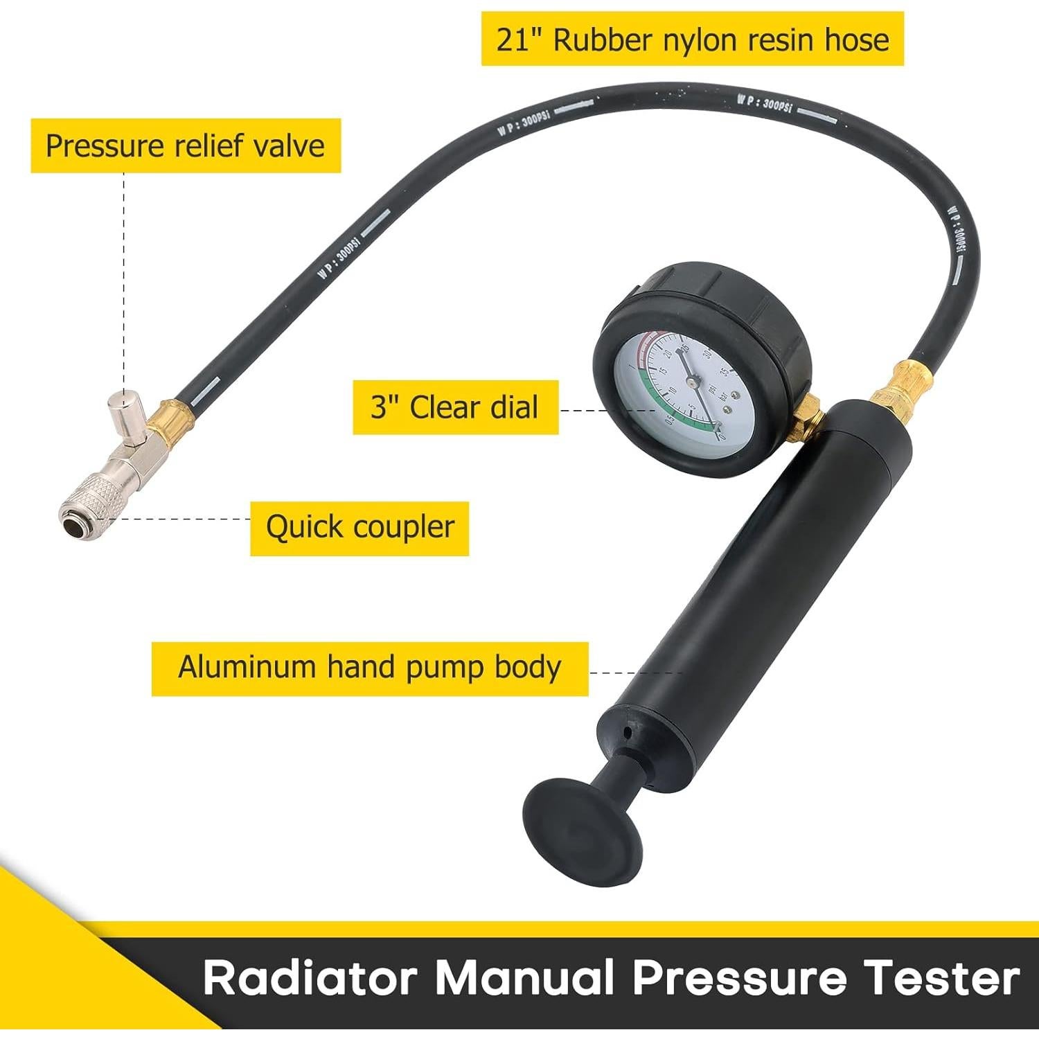 Kit de Probador de Presión de Radiador Acymner ZH1025-1 18PCS