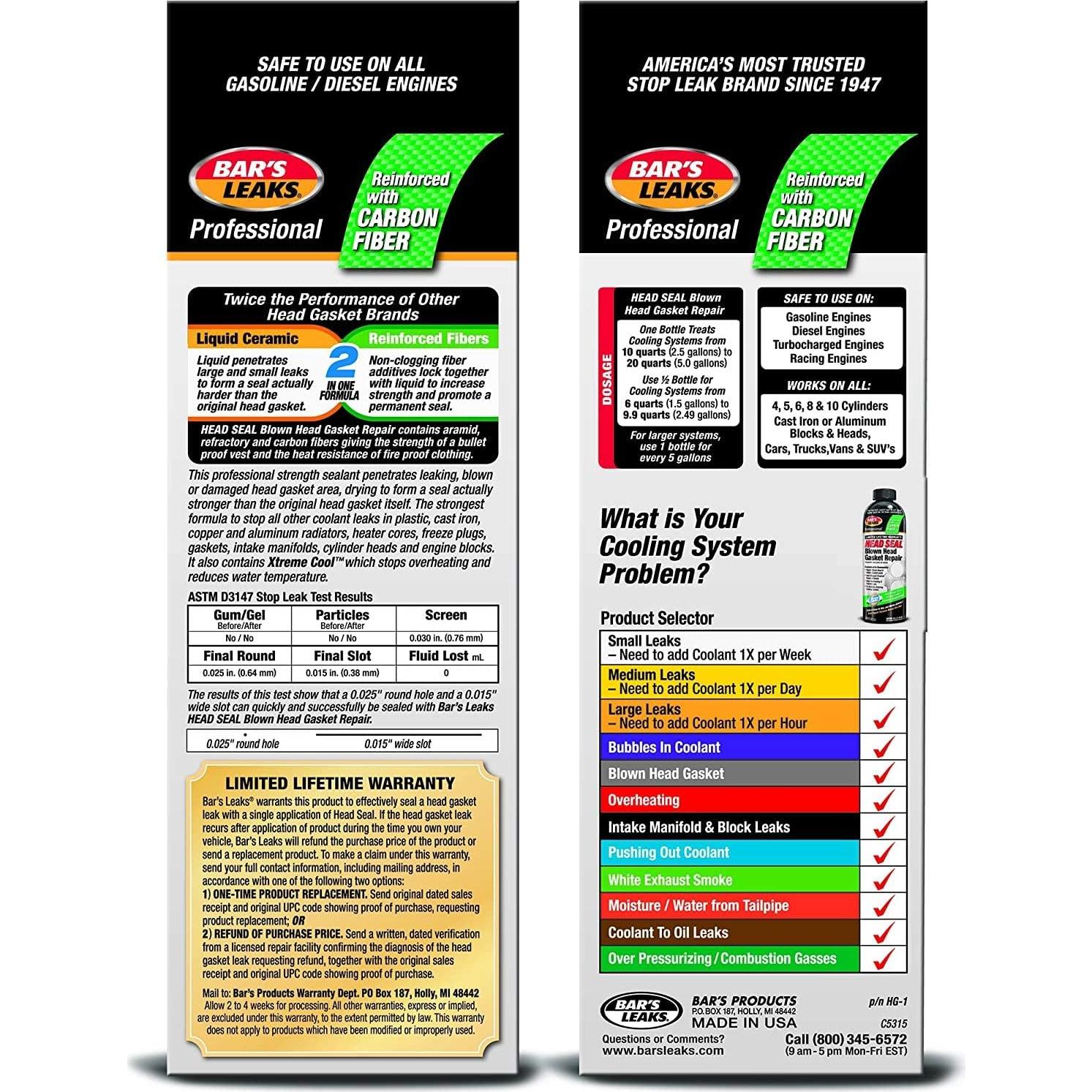 Sellador de Junta de Culata Bar's Leaks HG-1 1.13kg