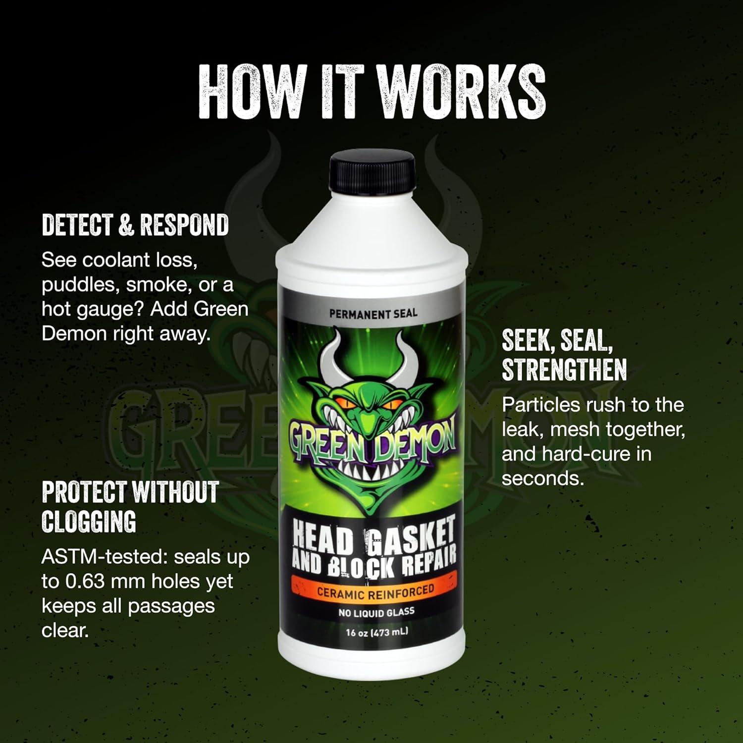 Sellador de Juntas de Cabeza Green Demon 0.45kg - Reparación Permanente