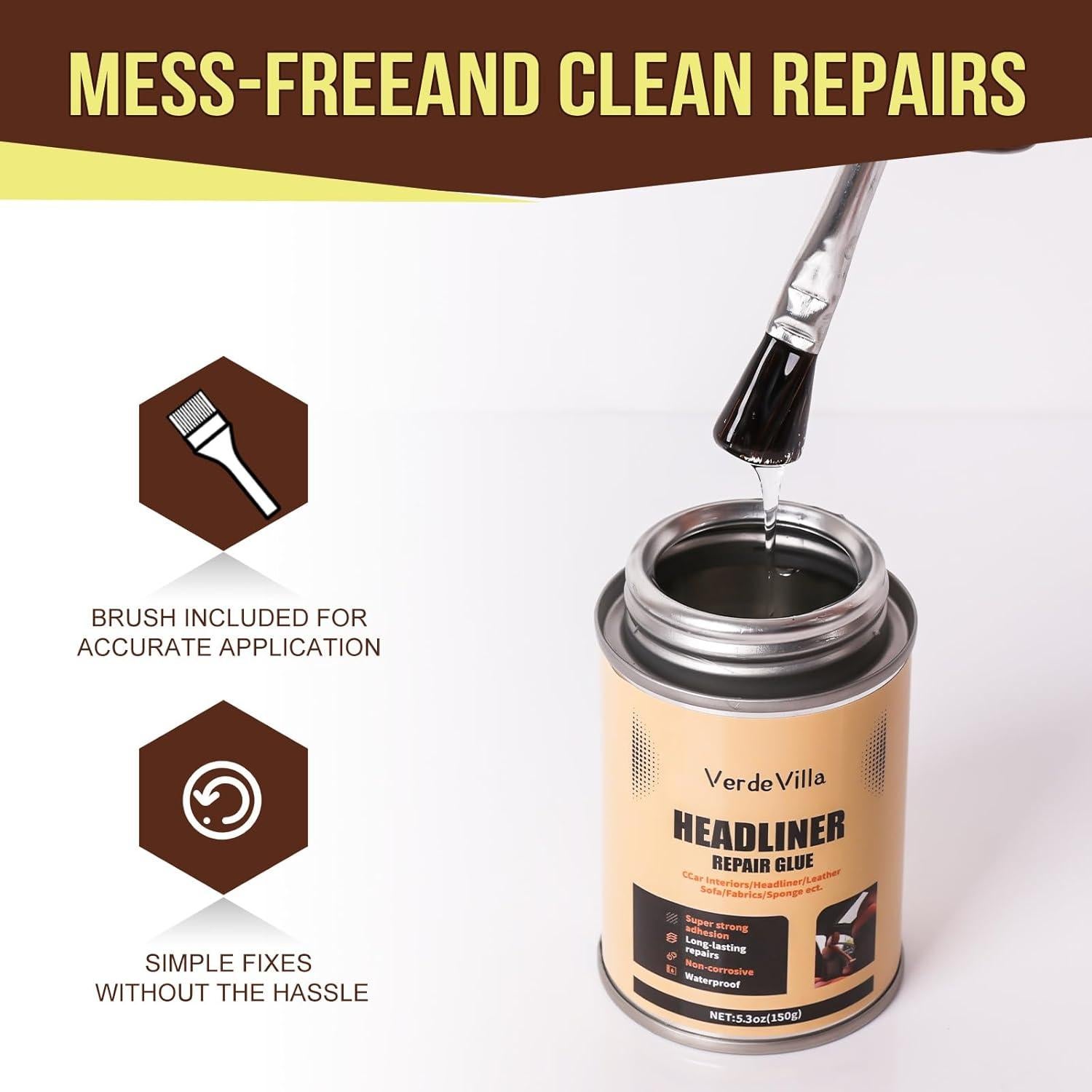 Pegamento para Techo de Coche Ecuywe con Brocha 209g