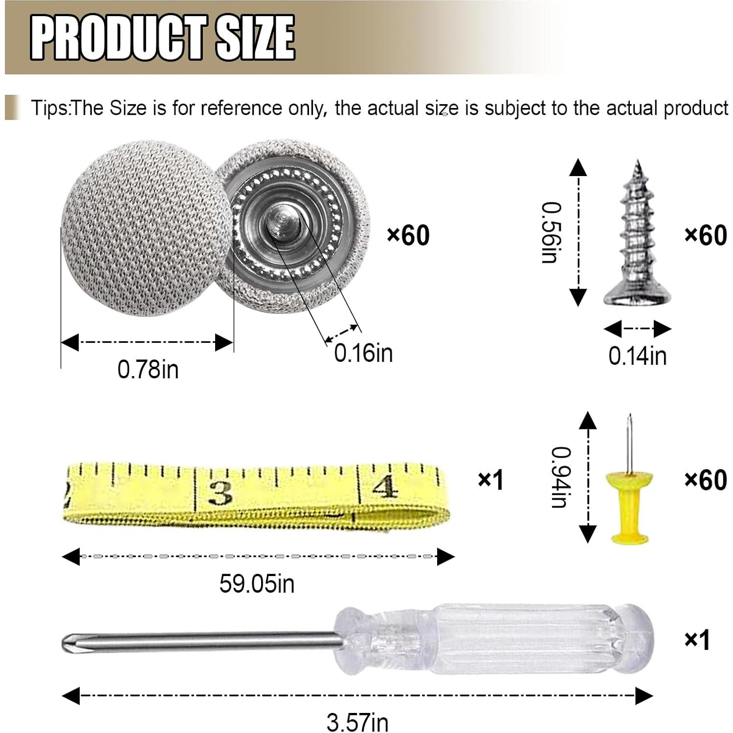Kit de Reparación de Techo de Coche UHANBUT 60PCS Gris