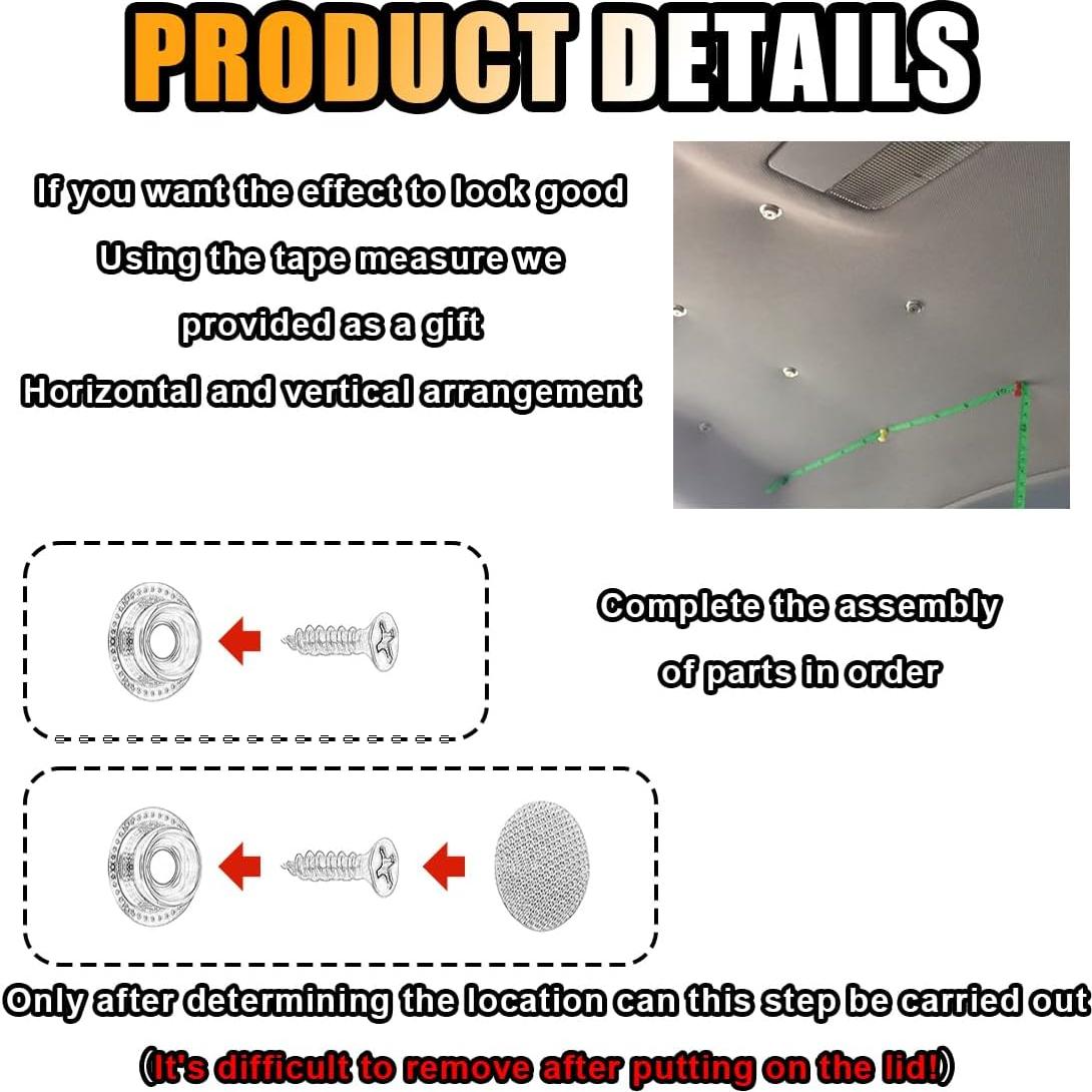 Kit de Reparación de Techo de Coche GLSOWEE 60 Piezas