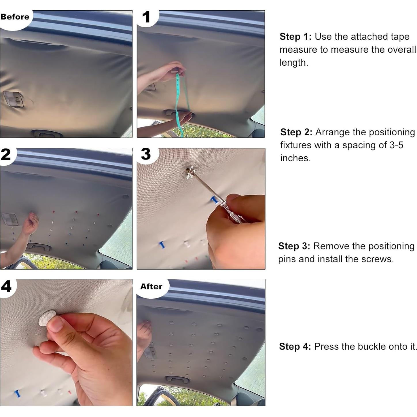 Kit de Reparación de Techo de Auto HighFree 80 Piezas Beige