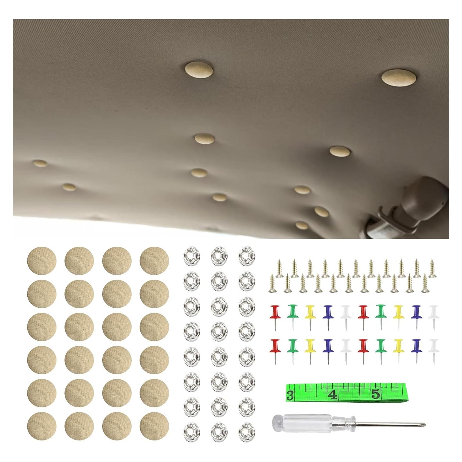Kit de Reparación de Techo de Coche 60 Piezas PACLVIO Beige