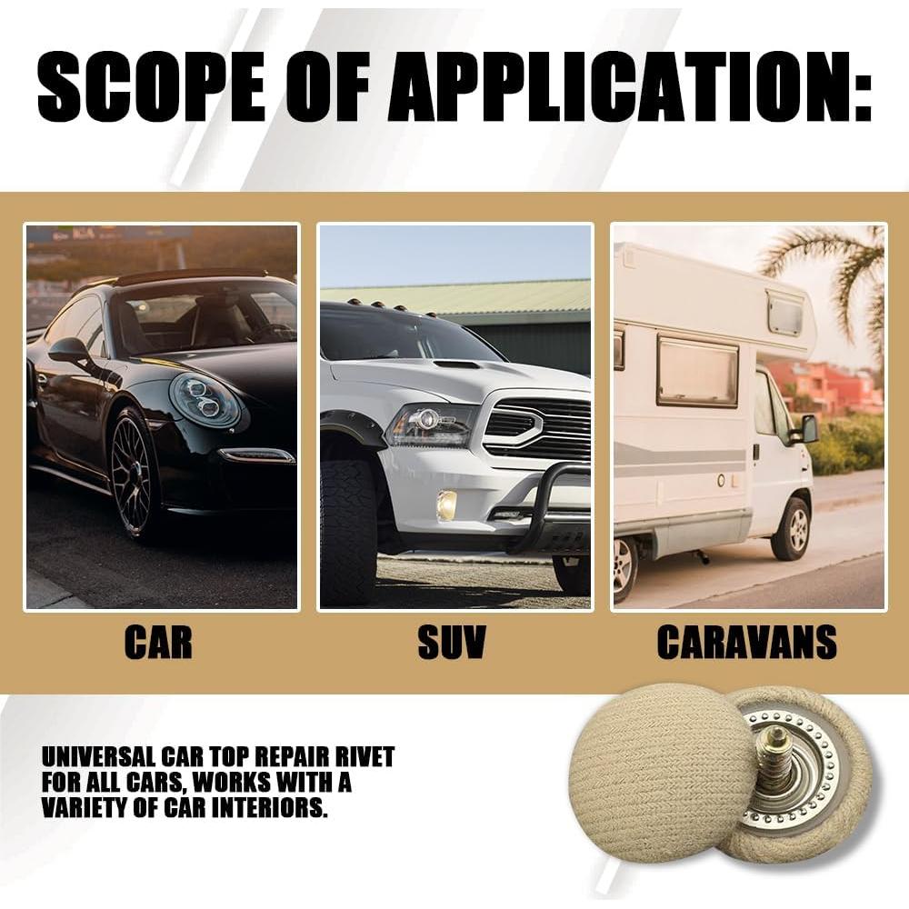 Kit de Reparación de Techo de Coche 60 Piezas PACLVIO Beige