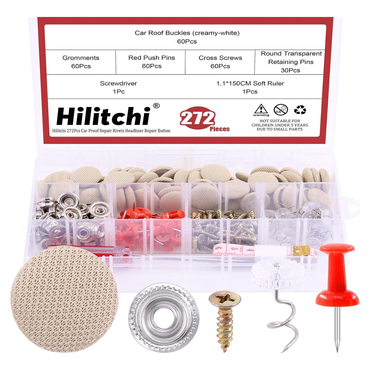 Kit de Reparación de Techo de Auto Hilitchi 152 Piezas Beige