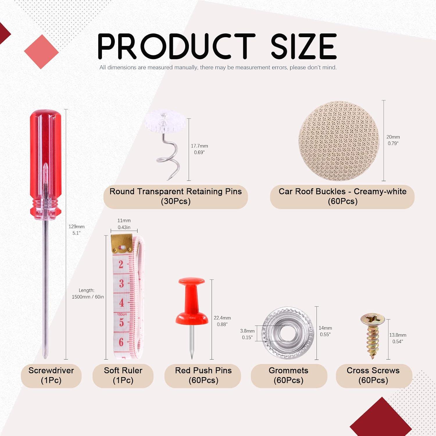 Kit de Reparación de Techo de Auto Hilitchi 152 Piezas Beige