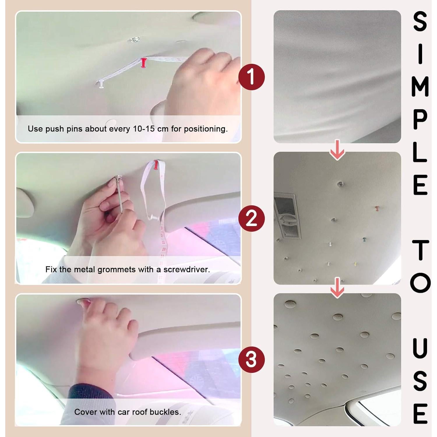 Kit de Reparación de Techo de Auto Hilitchi 152 Piezas Beige