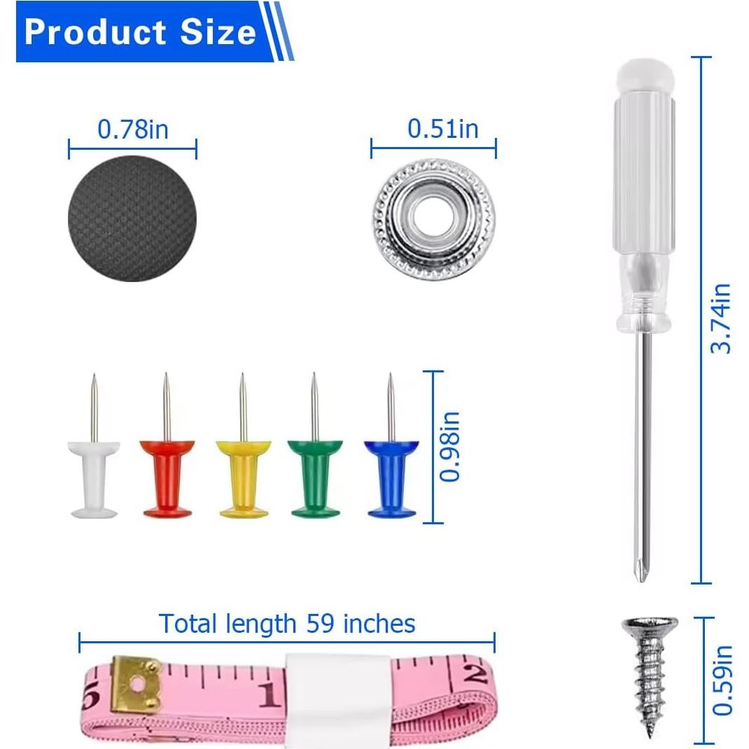 Kit de Reparación de Techo de Coche Mandark 60PCS Negro