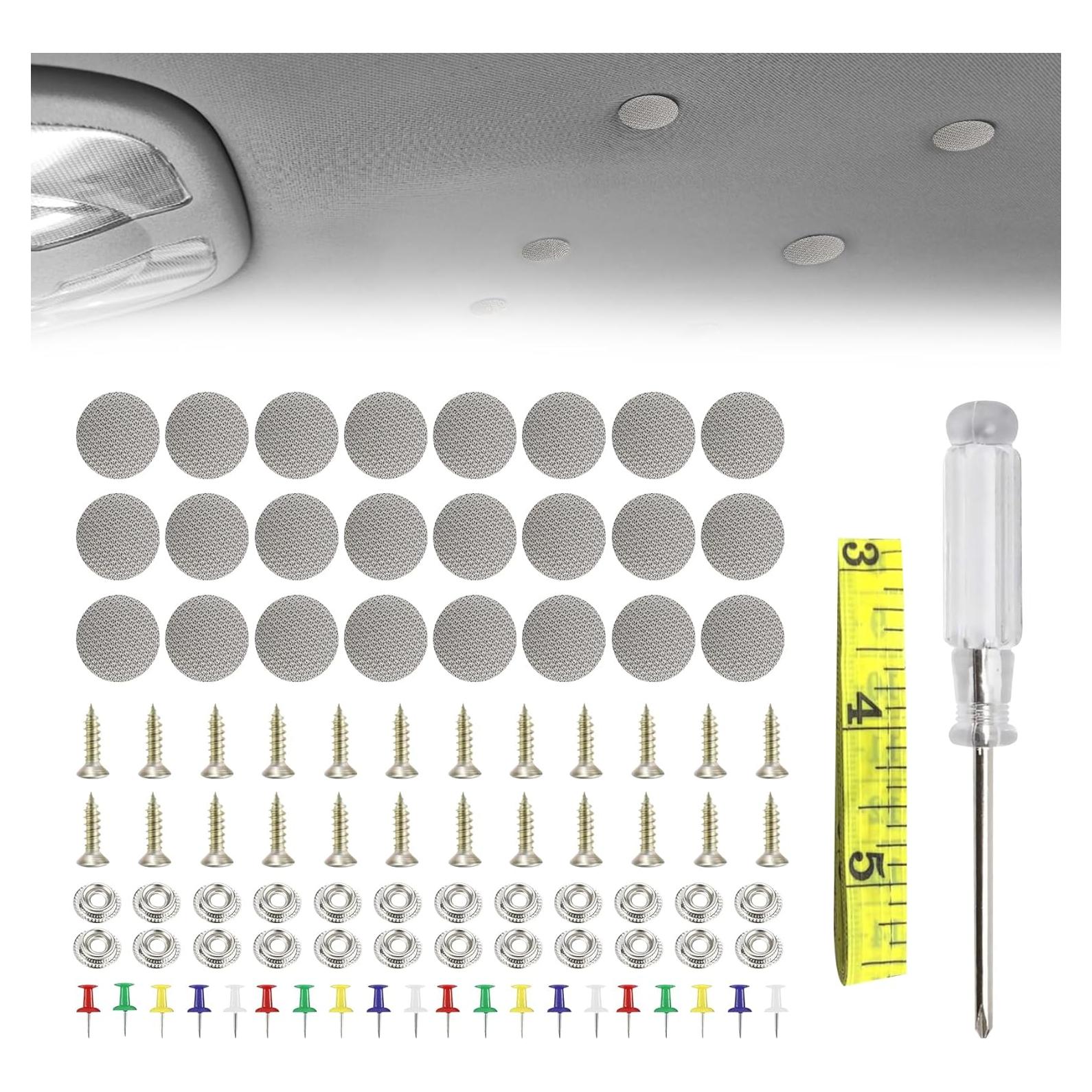 Kit de Reparación de Techo de Coche Kutyun - 24 Botones y Herramientas