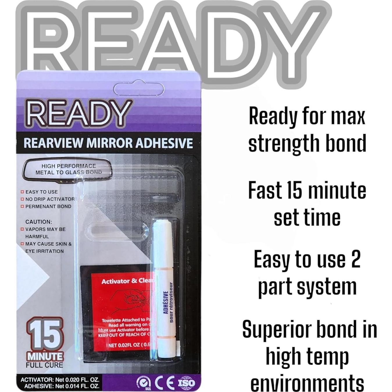 Adhesivo para Espejo Retrovisor Ready 28g, Curado en 15min