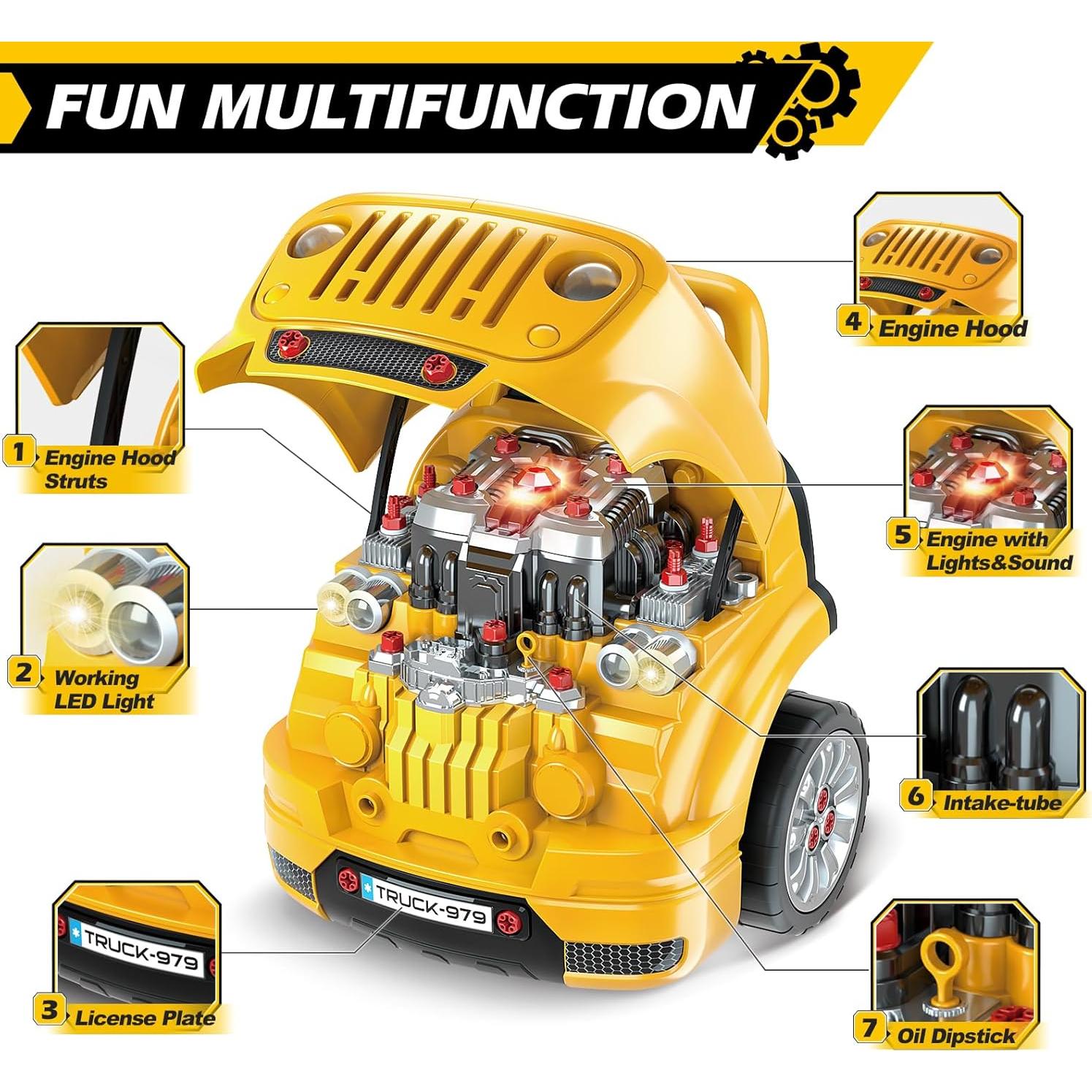 Set de Juguetes de Motor de Camión Grande Jumlys - 59 Piezas