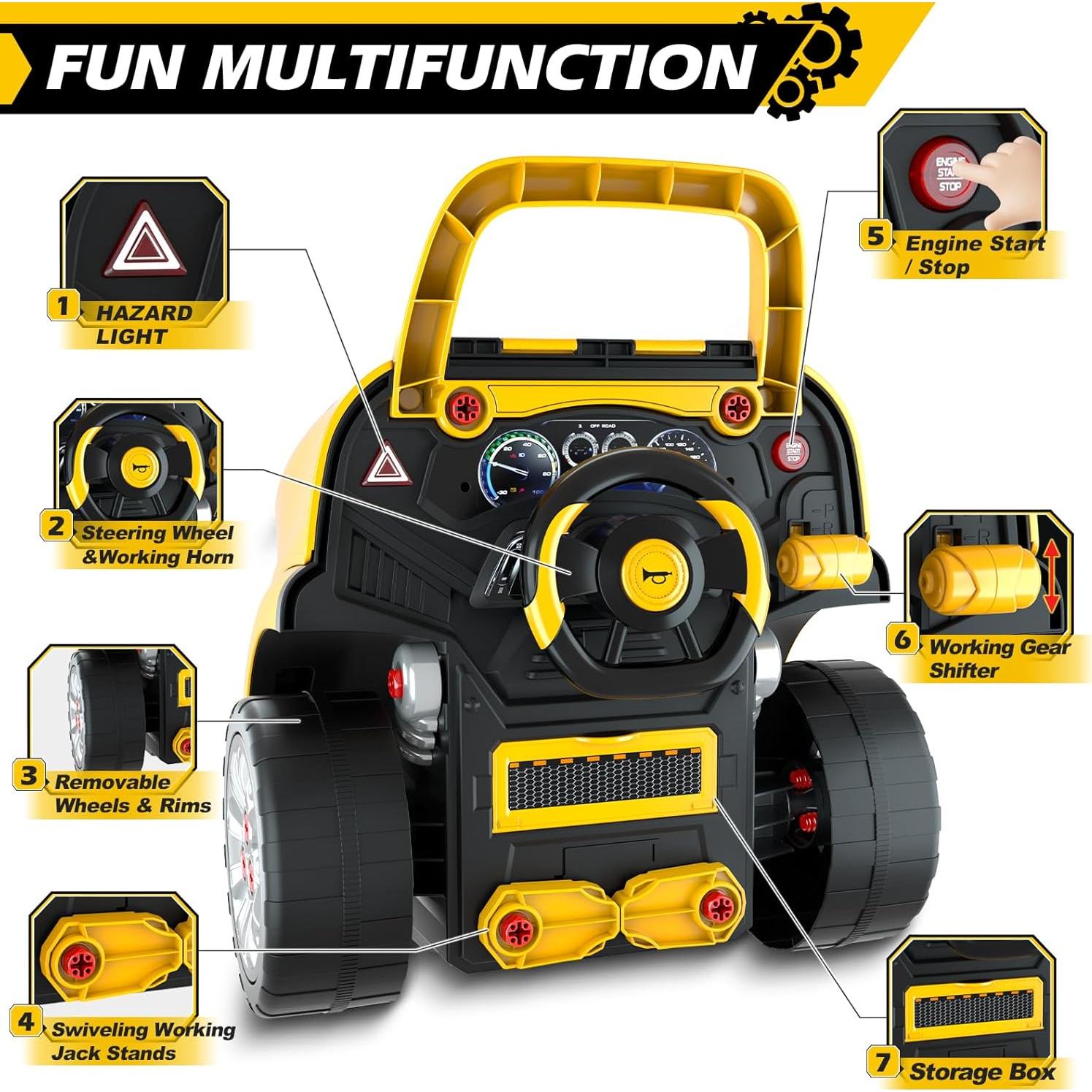 Set de Juguetes de Motor de Camión Grande Jumlys - 59 Piezas