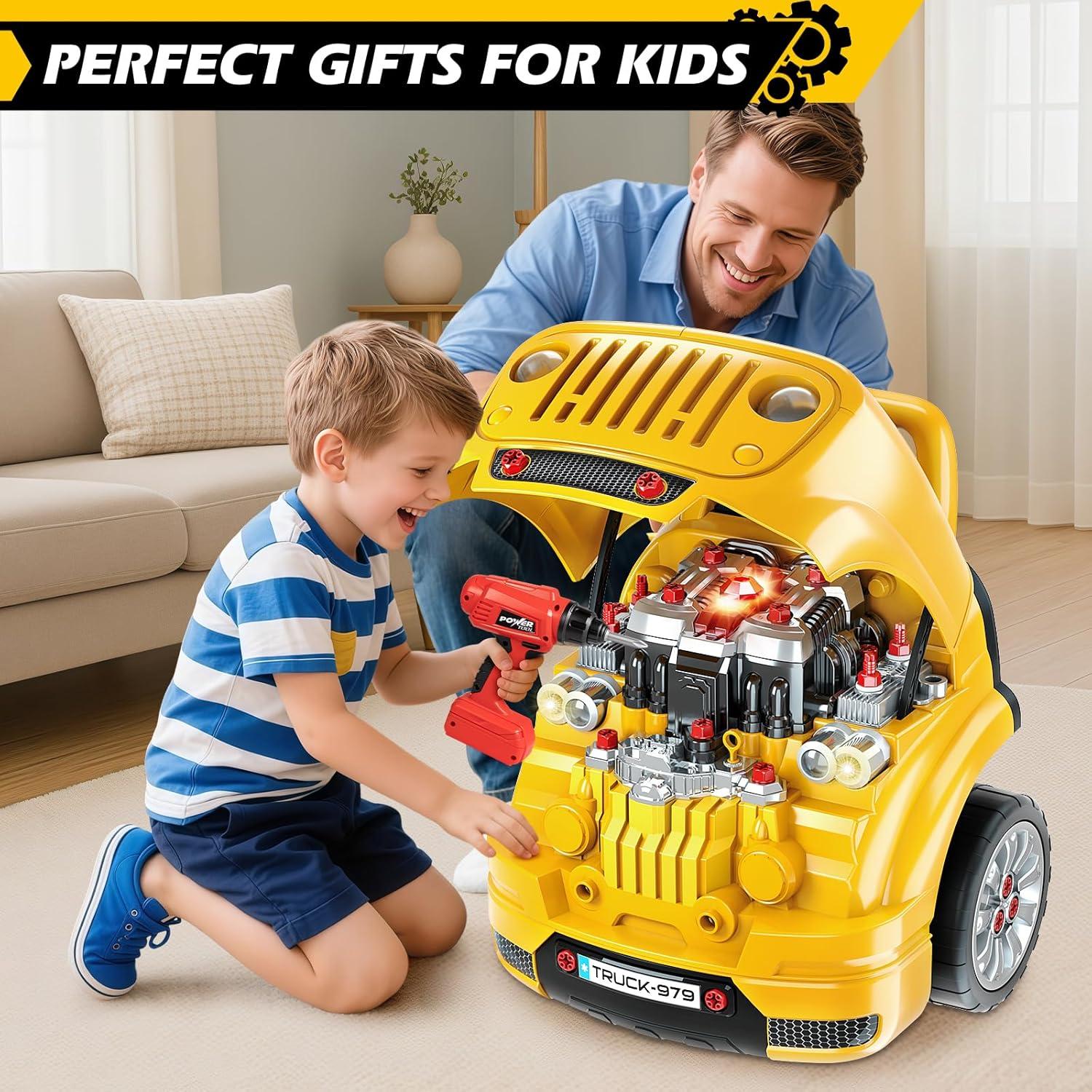 Set de Juguetes de Motor de Camión Grande Jumlys - 59 Piezas