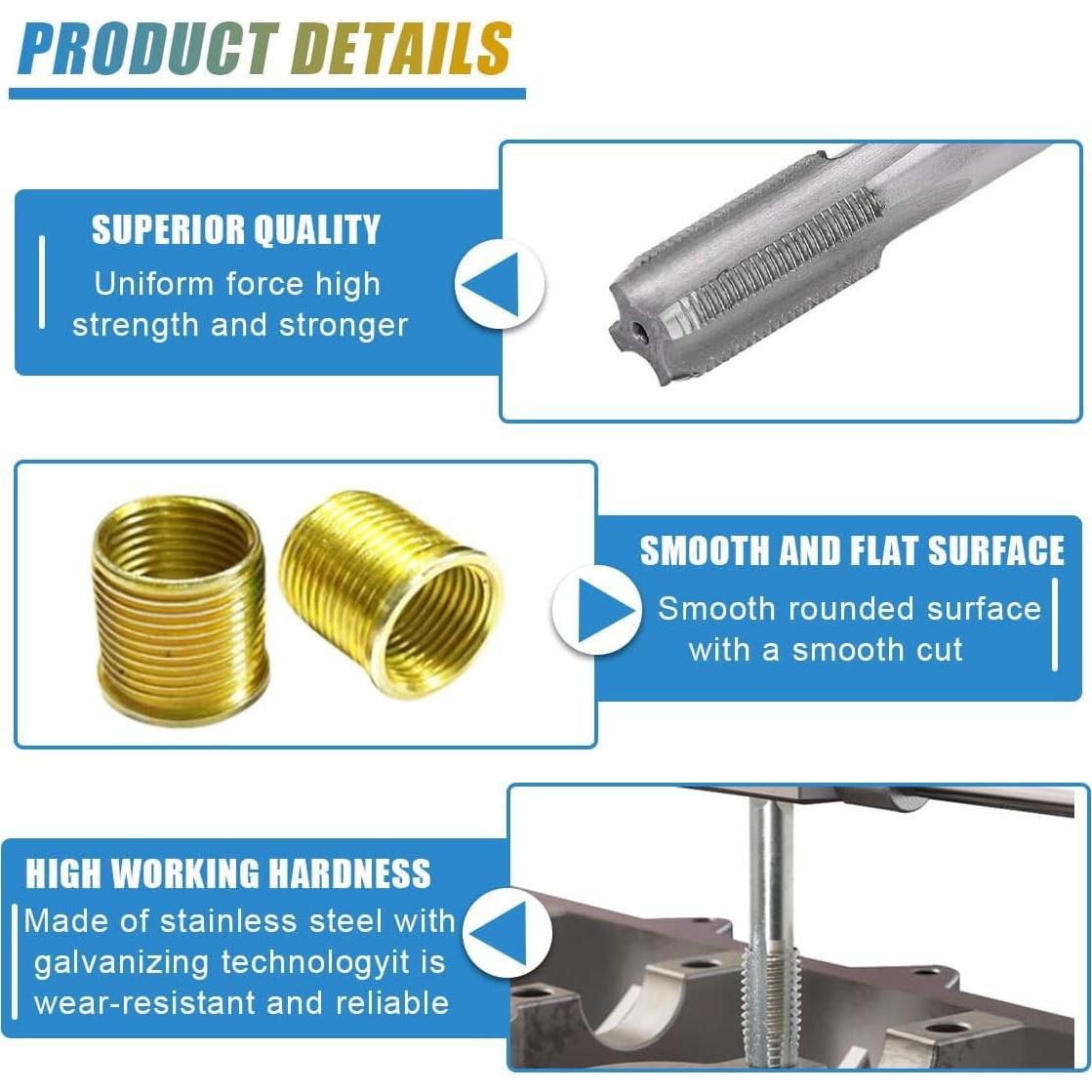 Kit de Reparación de Roscas de Bujía UHANBUT M14x1.25