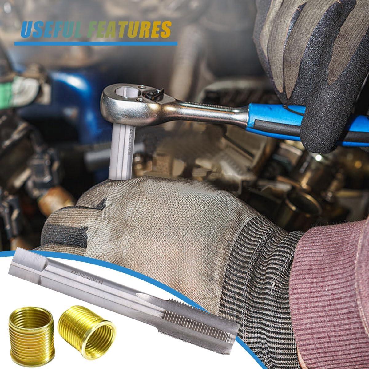 Kit de Reparación de Roscas de Bujía UHANBUT M14x1.25