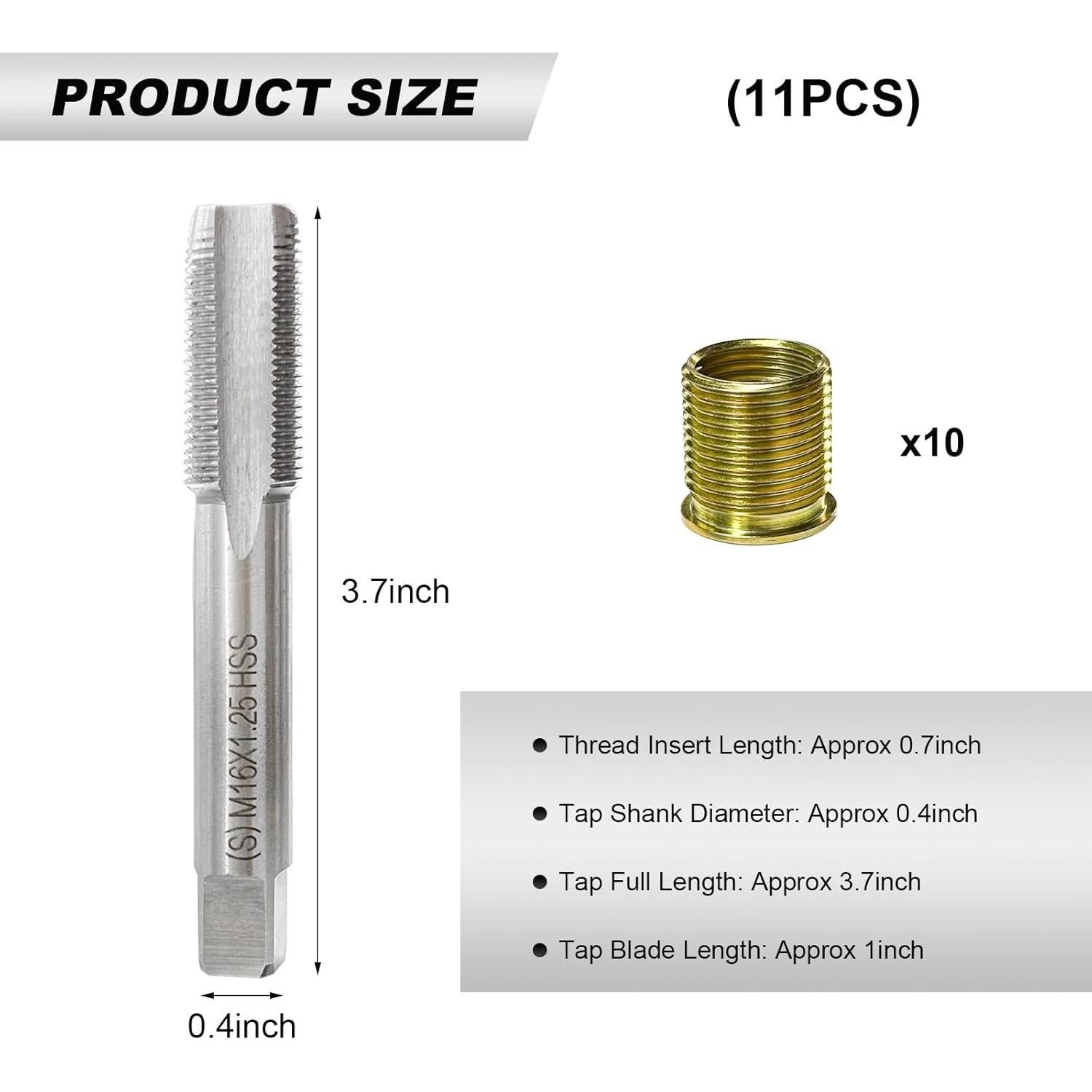 Kit de Reparación de Roscas de Bujías SHMZK 11PCS M14 M16