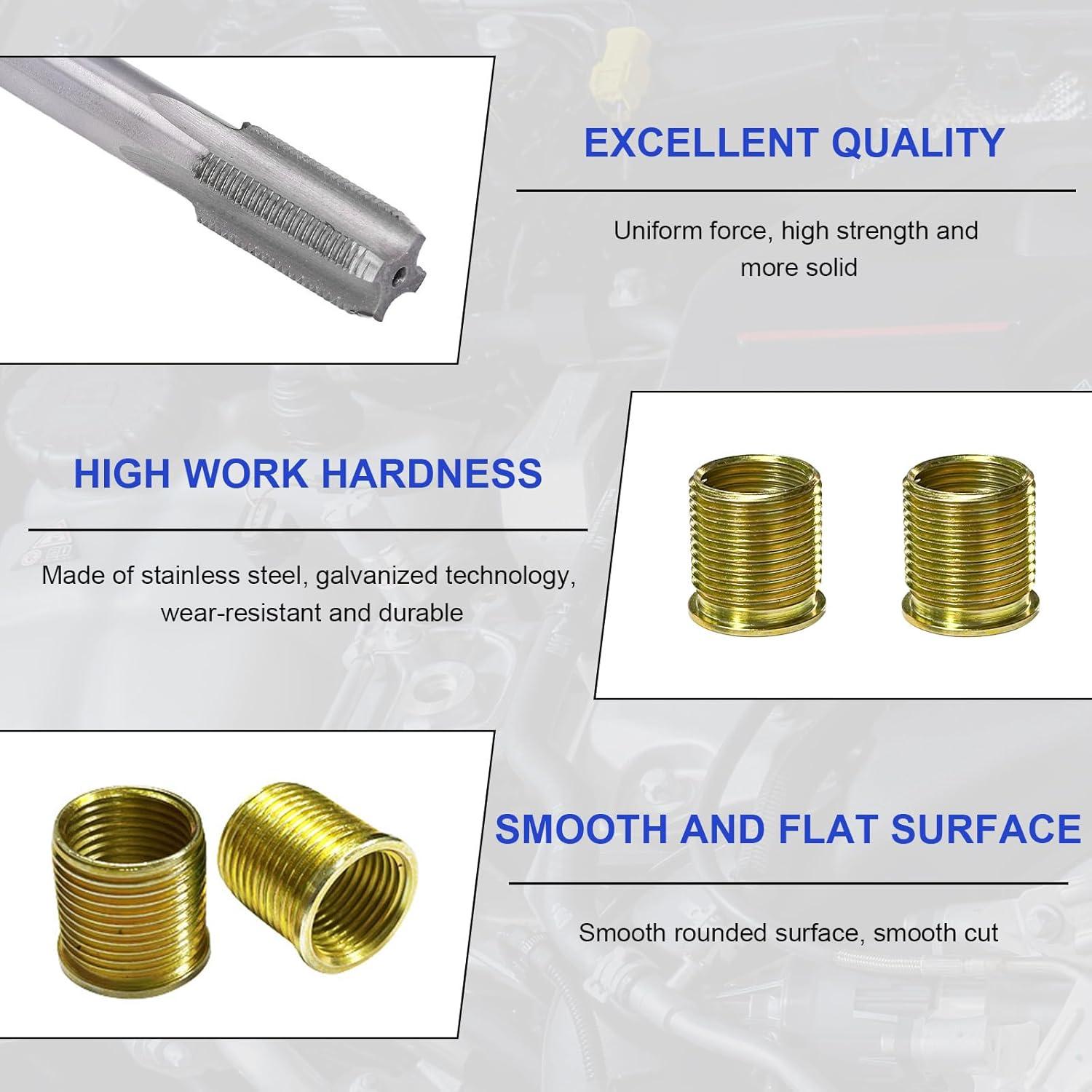 Kit de Reparación de Roscas de Bujías SHMZK 11PCS M14 M16