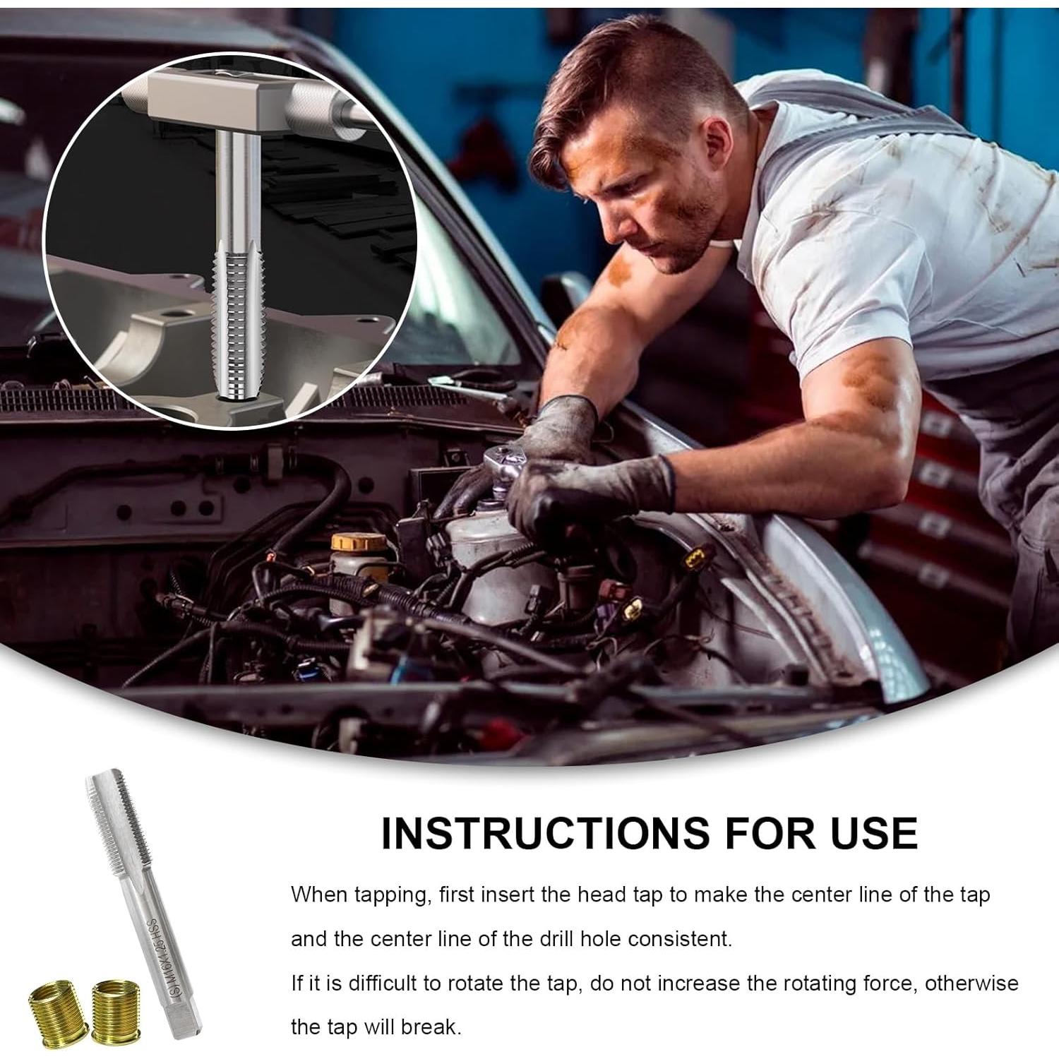 Kit de Reparación de Roscas de Bujías SHMZK 11PCS M14 M16