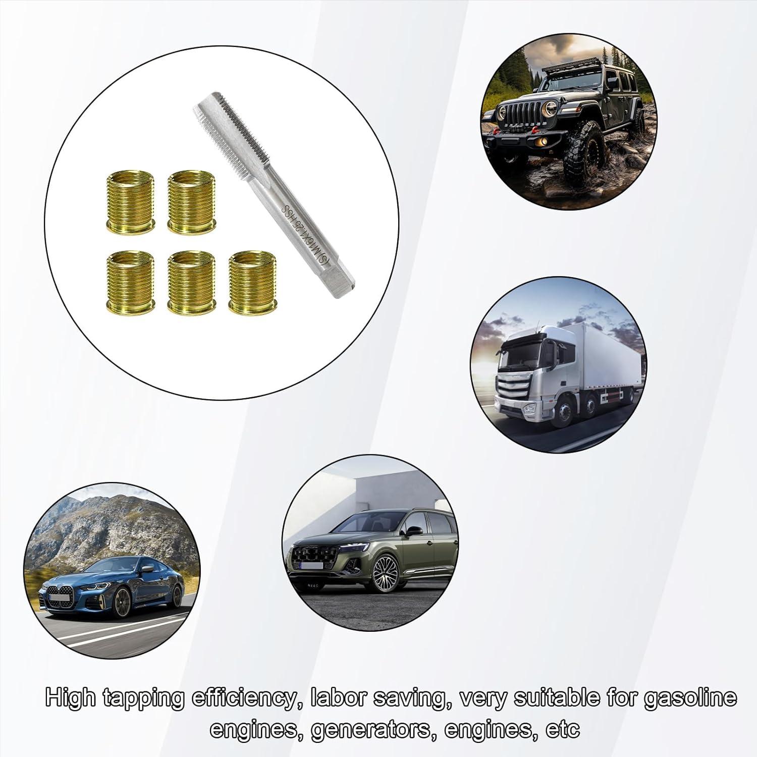 Kit de Reparación de Roscas de Bujías SHMZK 11PCS M14 M16