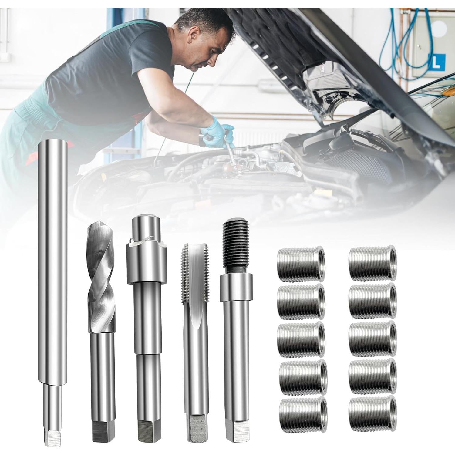 Kit de Reparación de Roscas BZBMGMO M10x1.0, 28 cm