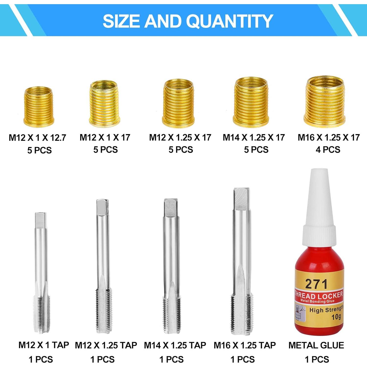 Kit de Reparación de Roscas de Bujías PONEYA 28 Piezas