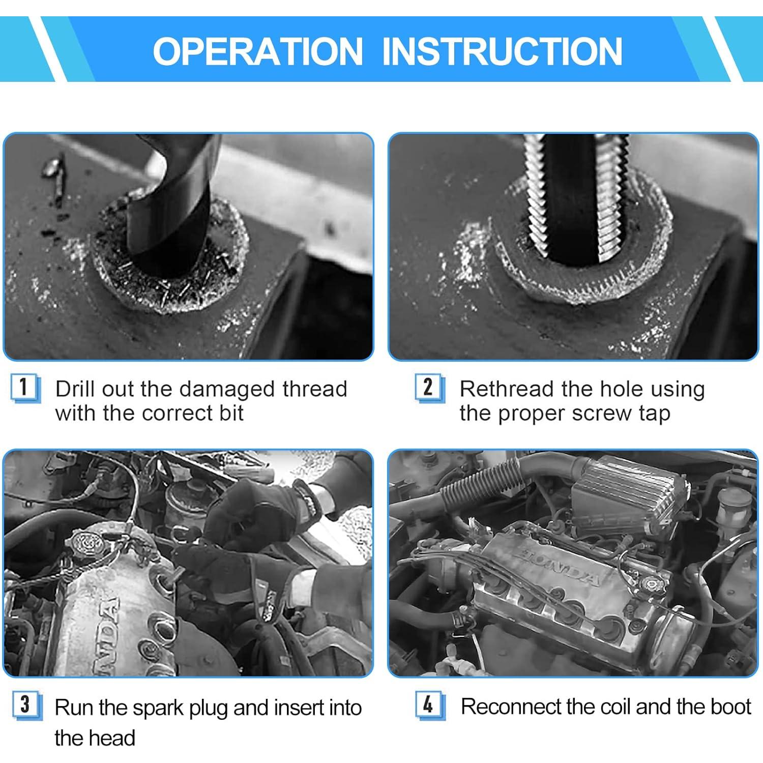 Kit de Reparación de Roscas de Bujías PONEYA 28 Piezas