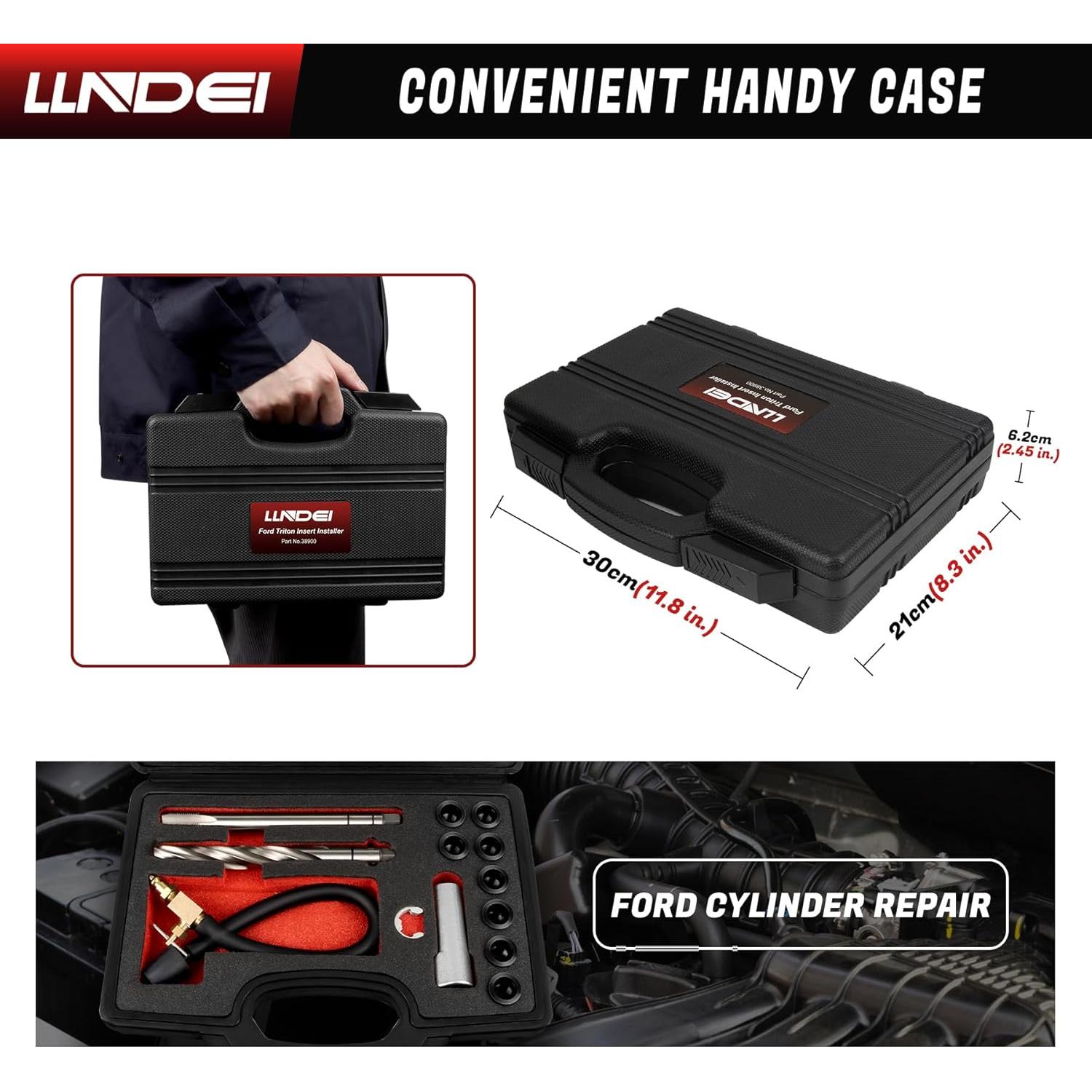 Kit de Reparación de Roscas de Bujías LLNDEI 16 PCS para Ford