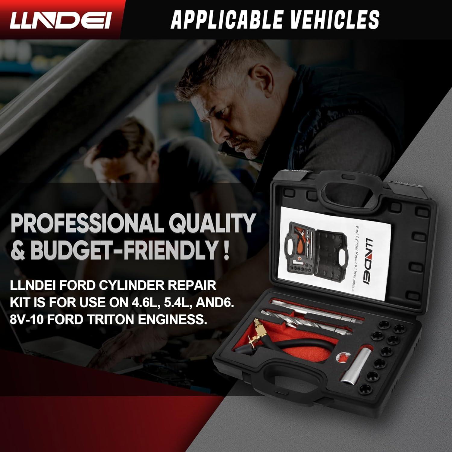 Kit de Reparación de Roscas de Bujías LLNDEI 16 PCS para Ford