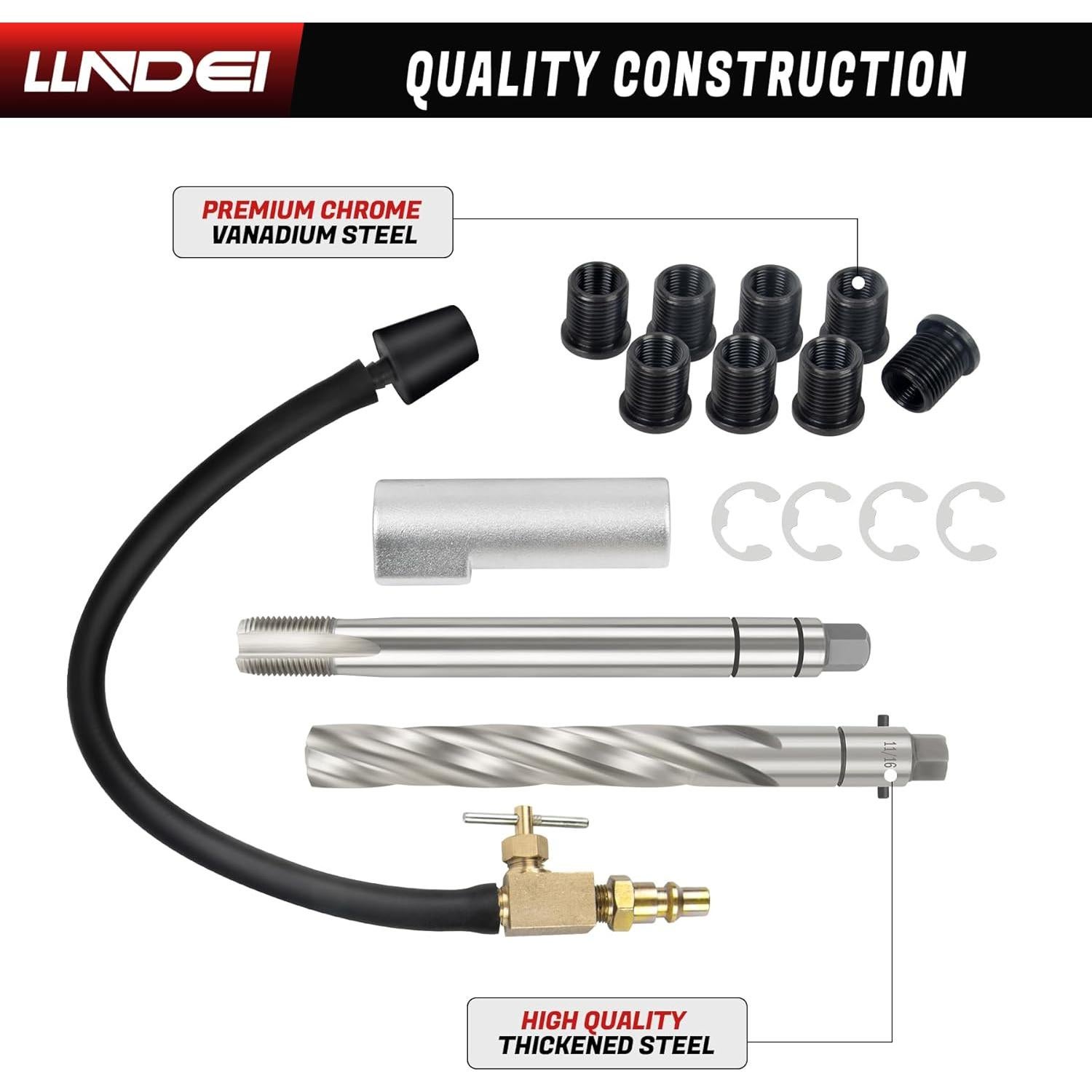 Kit de Reparación de Roscas de Bujías LLNDEI 16 PCS para Ford