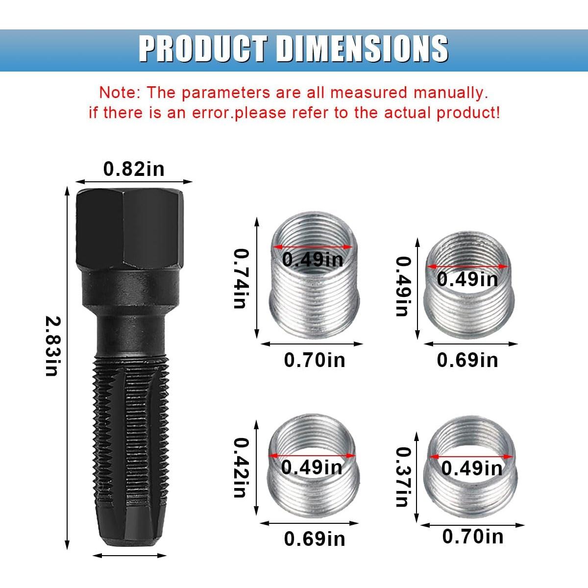 Kit de reparación de roscas de bujía GAOLAOSY M14 4 insertos
