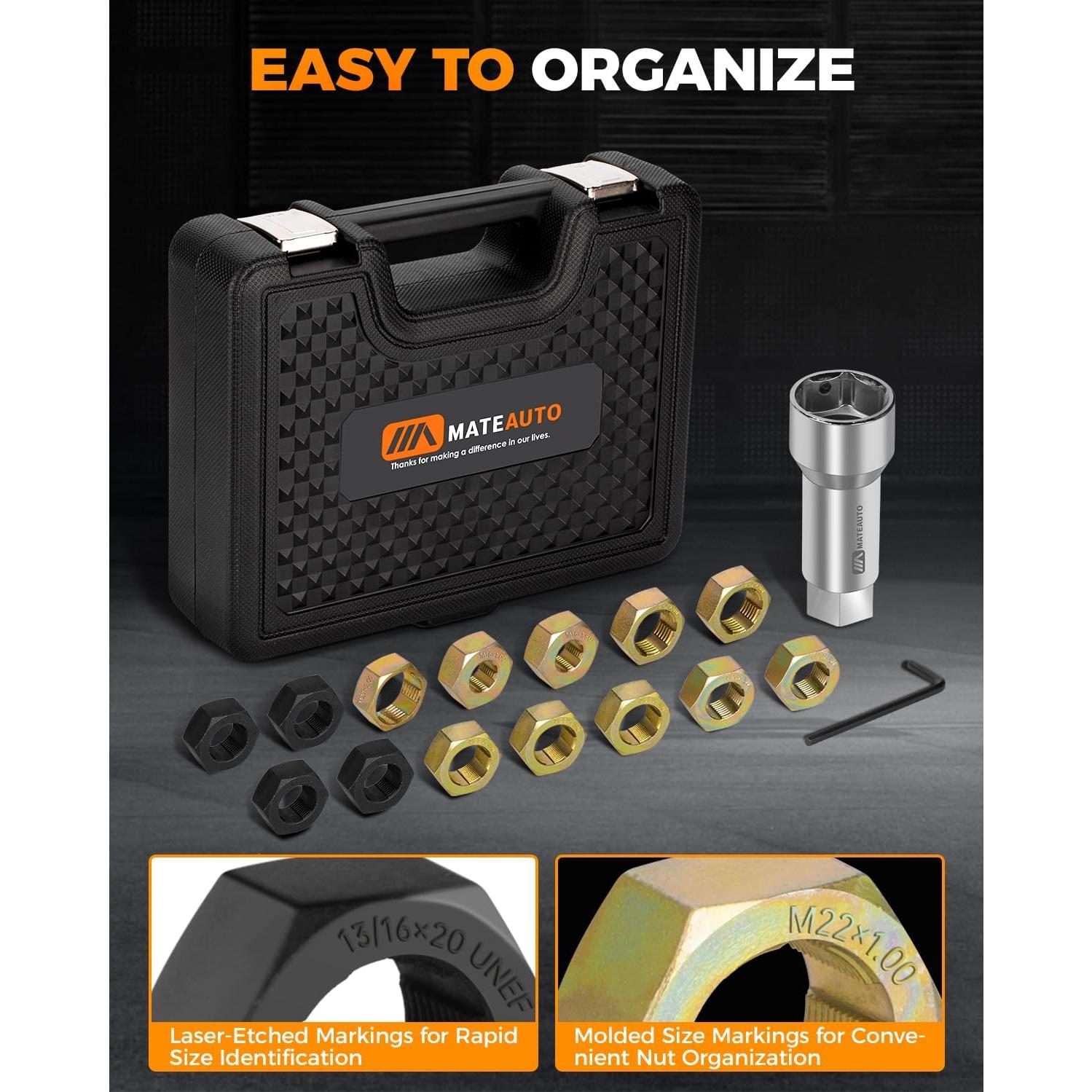 Kit de Reparación de Roscas de Eje MateAuto 16 Piezas