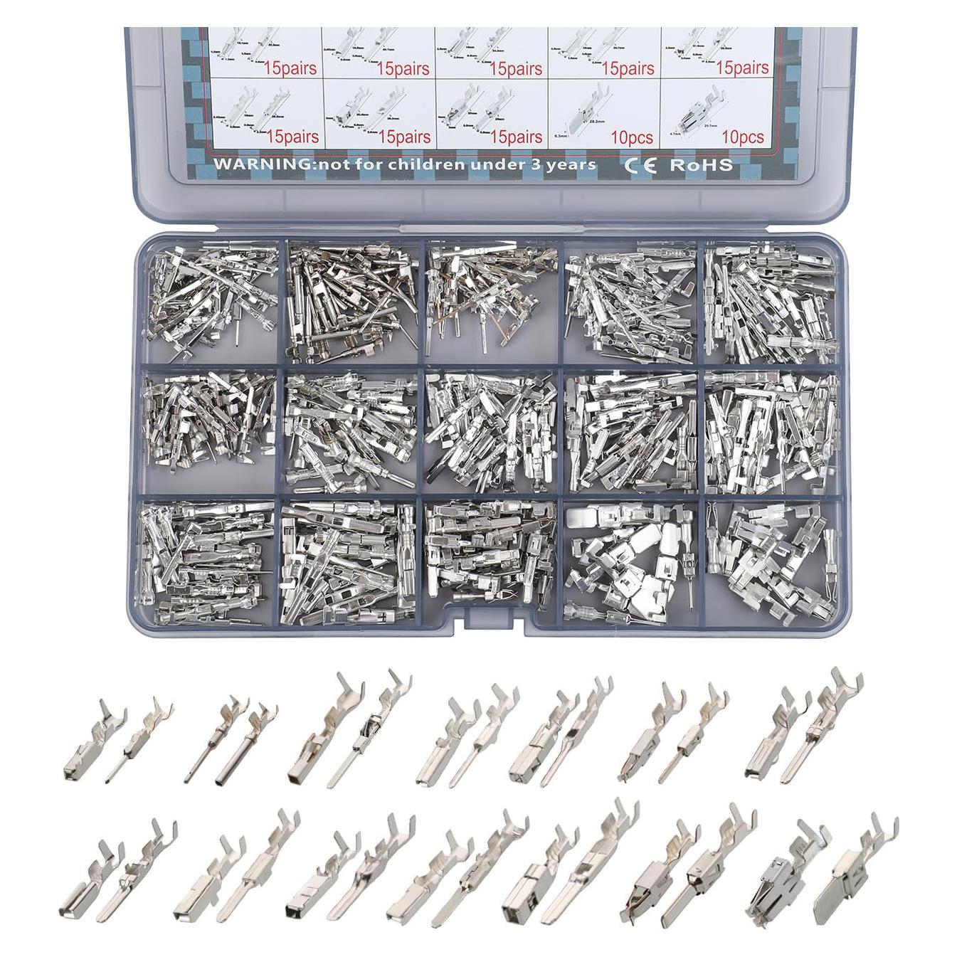 Kit de Terminales Eléctricos Automotrices AYZAR 430 Pcs 28 Tipos